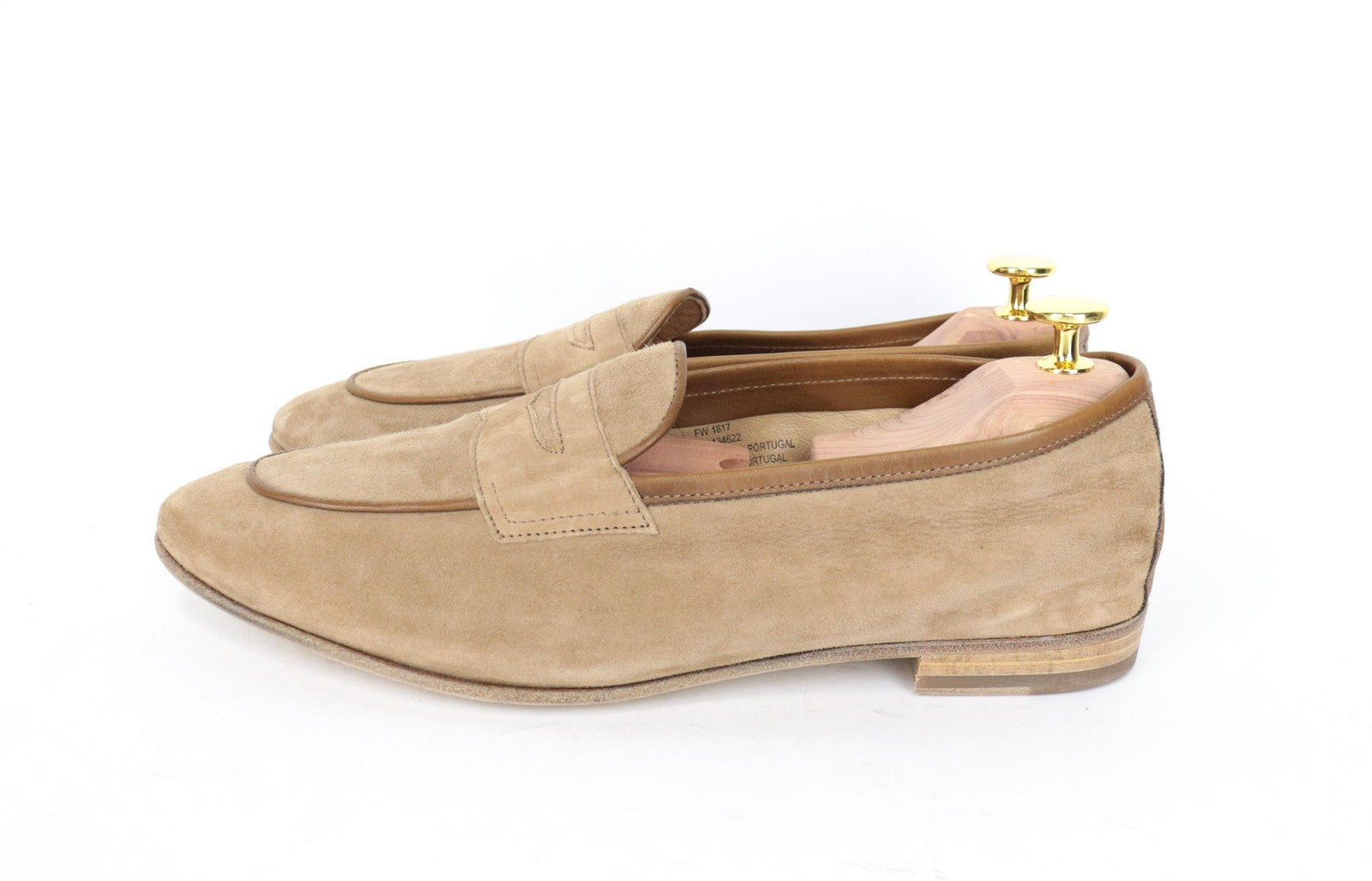 „SUITSUPPLY“ vyriški smėlio spalvos zomšiniai mokasinai, 42,5 dydžio, veršiuko odos mokasinai, išmanūs 