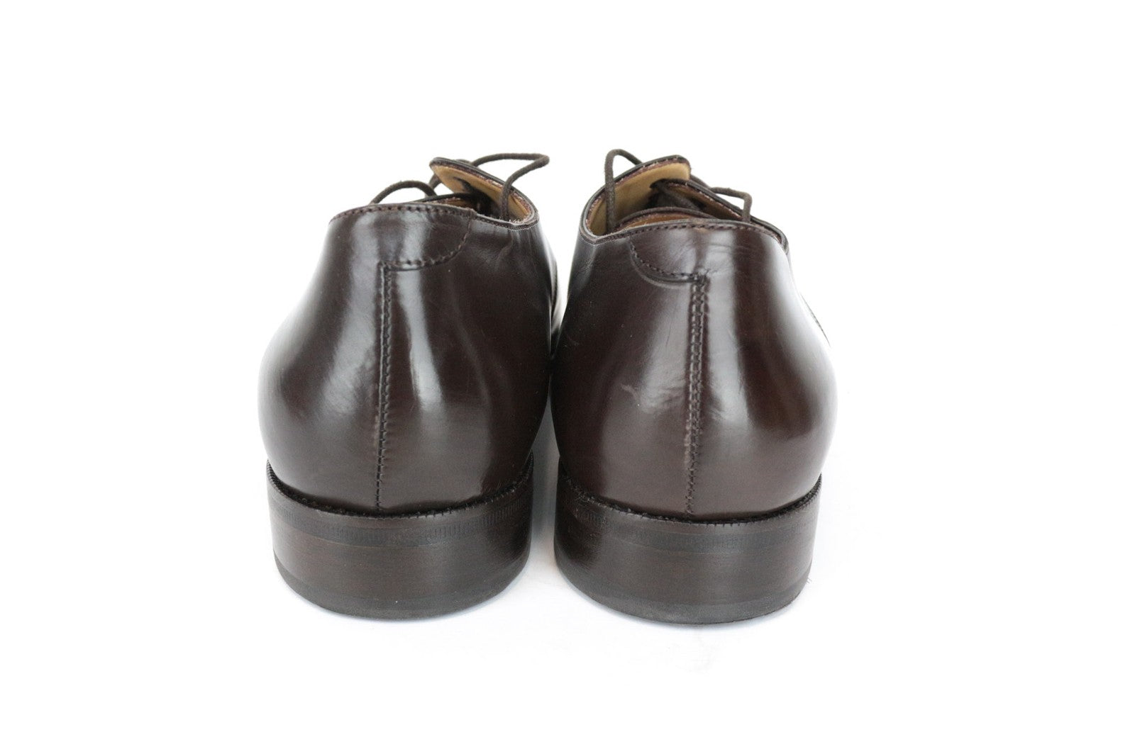 SUITSUPPLY Men's EU44 Brown Lace-Up Derby Shoes Calf Leather Formal