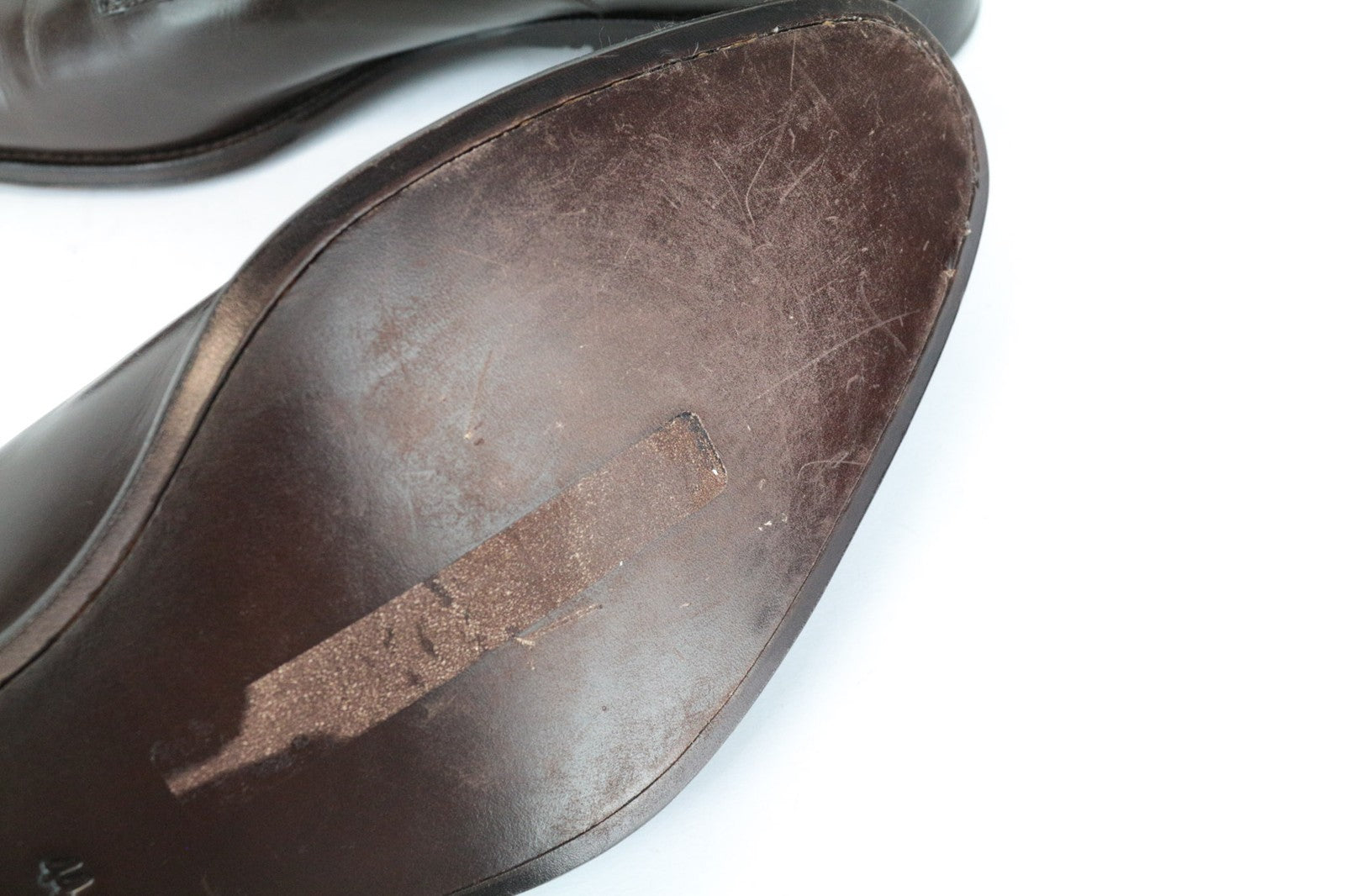 SUITSUPPLY Men's EU44 Brown Lace-Up Derby Shoes Calf Leather Formal