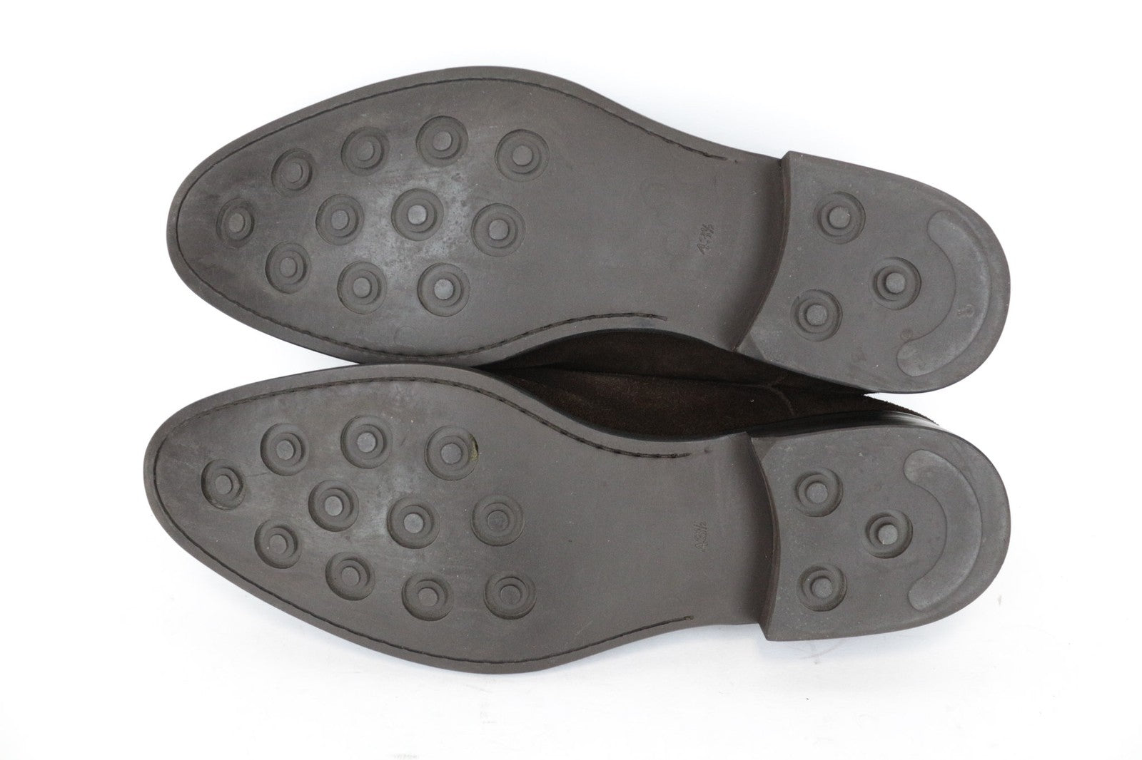 SUITSUPPLY vyriški batai, EU43.5, rudi, zomšiniai, odiniai, su dvigubu dirželiu 