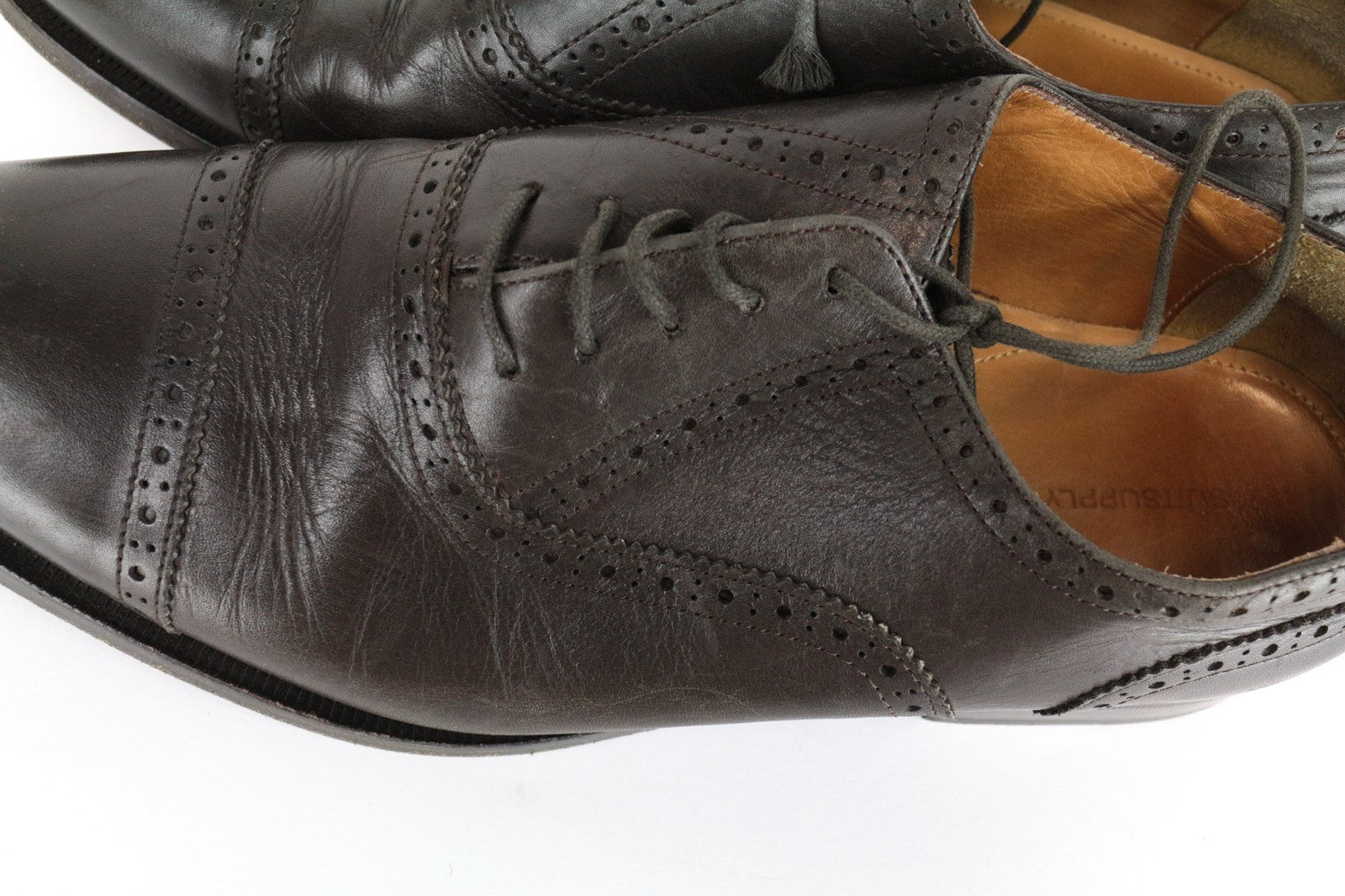 SUITSUPPLY Men's Shoes EU43 Brown Leather Classic Formal Laced Pair