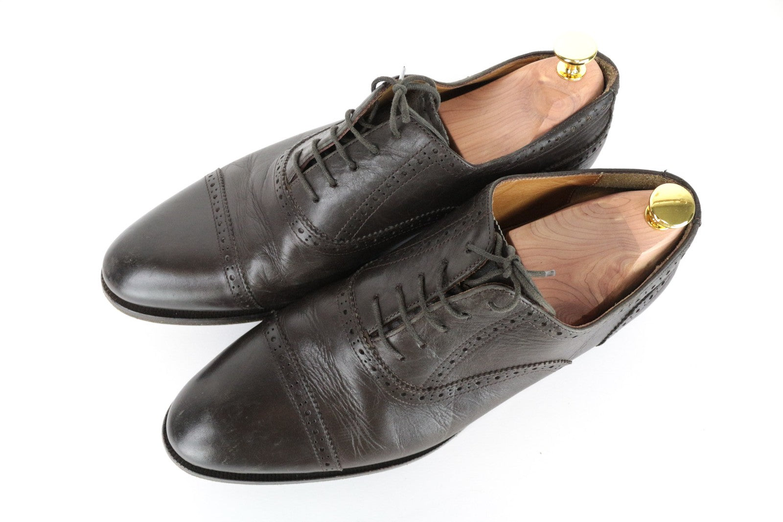 SUITSUPPLY Men's Shoes EU43 Brown Leather Classic Formal Laced Pair