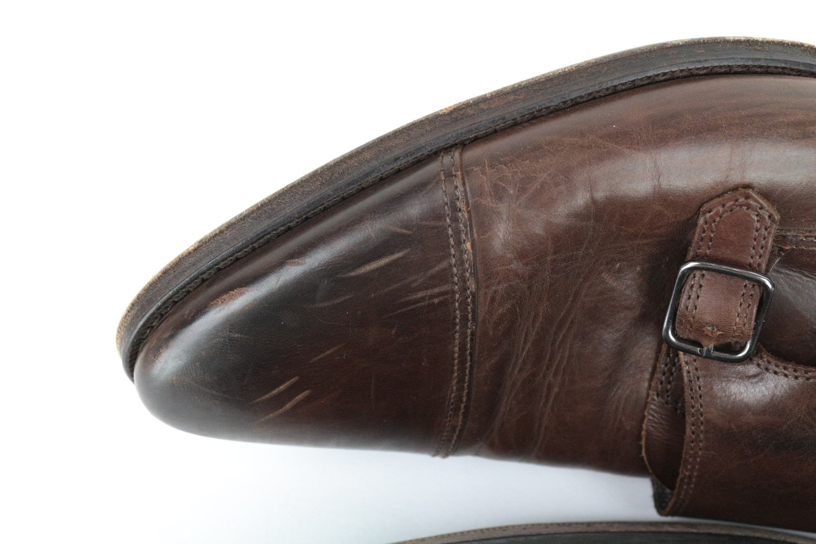 SUITSUPPLY Brown Leather Formal Shoes EU45 Men's Classic Buckled Loafers