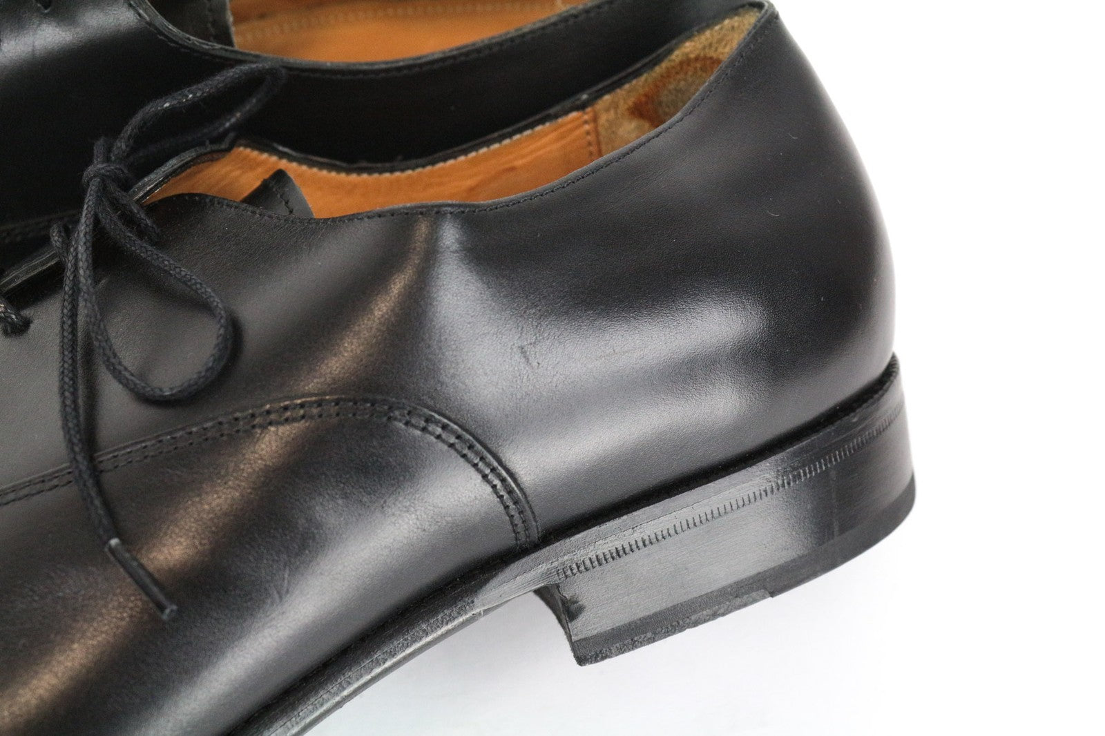 SUITSUPPLY Men's Casual Shoes EU46 Black Leather Formal Laced Low-Top Classic