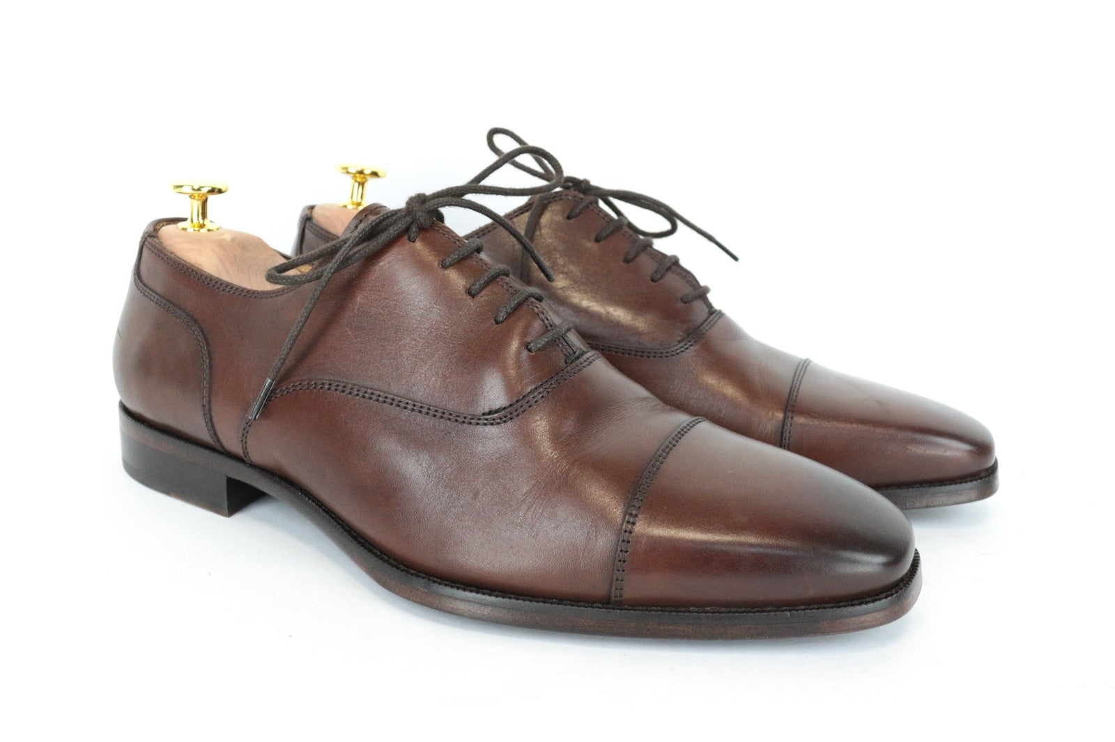 SUITSUPPLY Men's Casual Shoes EU42 Brown Leather Low-Top Classic Lace Up