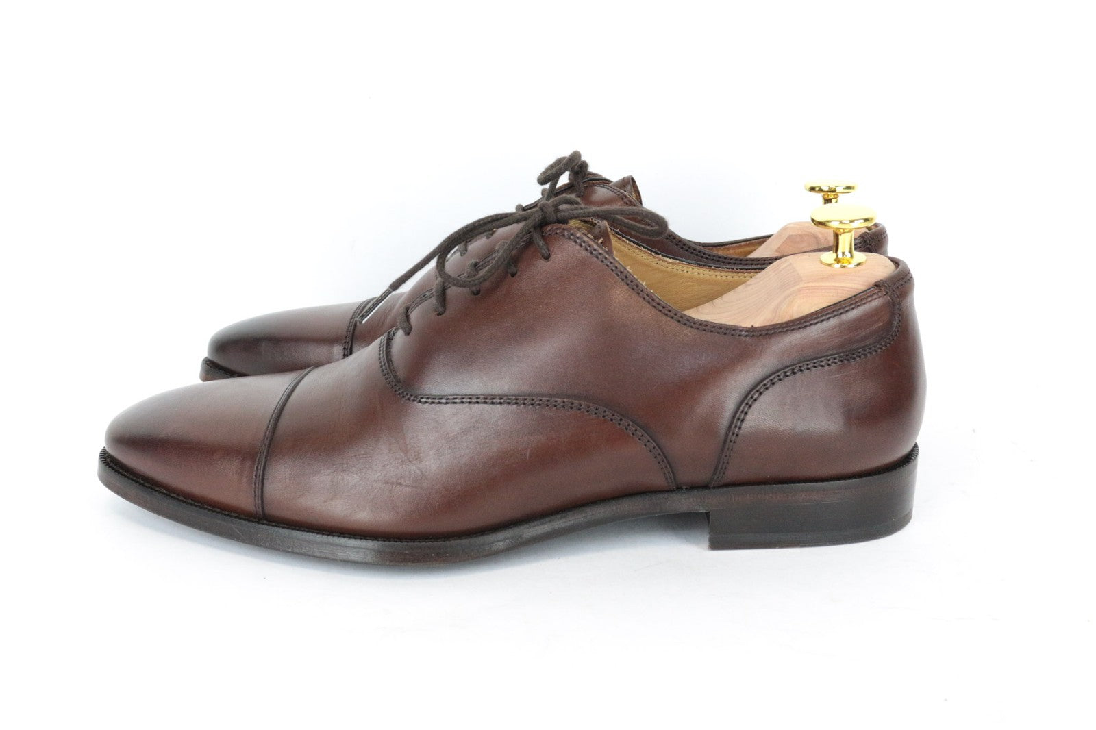 SUITSUPPLY Men's Casual Shoes EU42 Brown Leather Low-Top Classic Lace Up