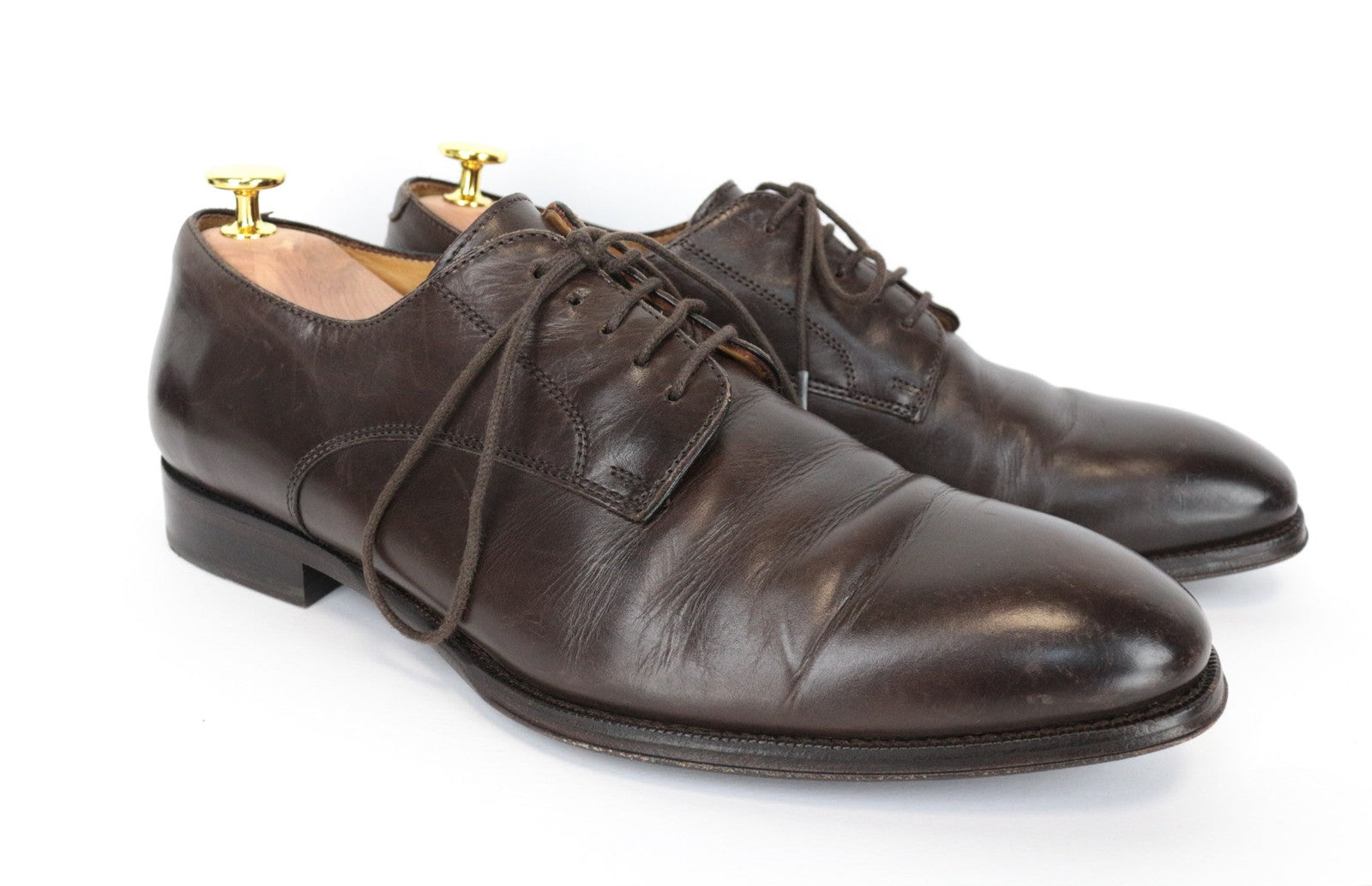 SUITSUPPLY Men's EU41.5 Brown Leather Classic Laced Low Casual Shoe Style