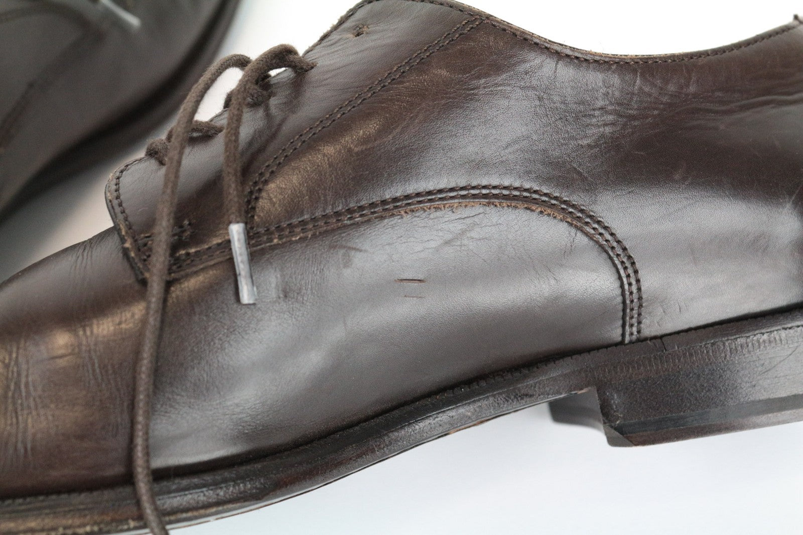 SUITSUPPLY Men's EU41.5 Brown Leather Classic Laced Low Casual Shoe Style