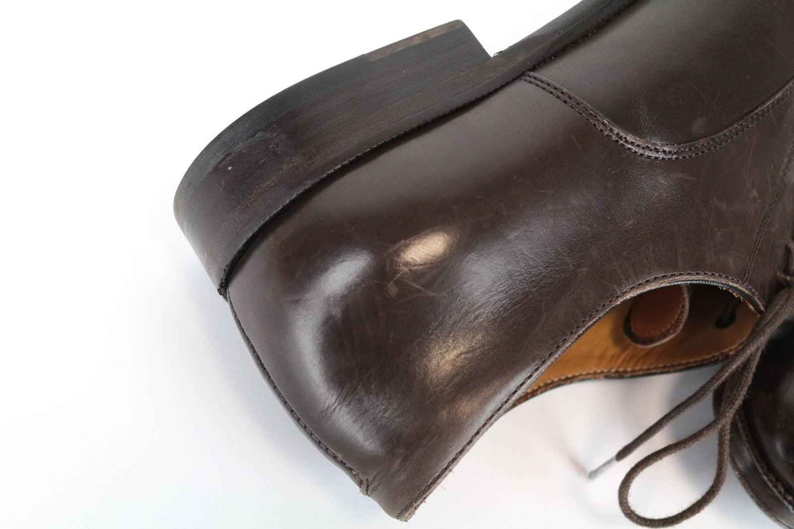 SUITSUPPLY Men's EU41.5 Brown Leather Classic Laced Low Casual Shoe Style