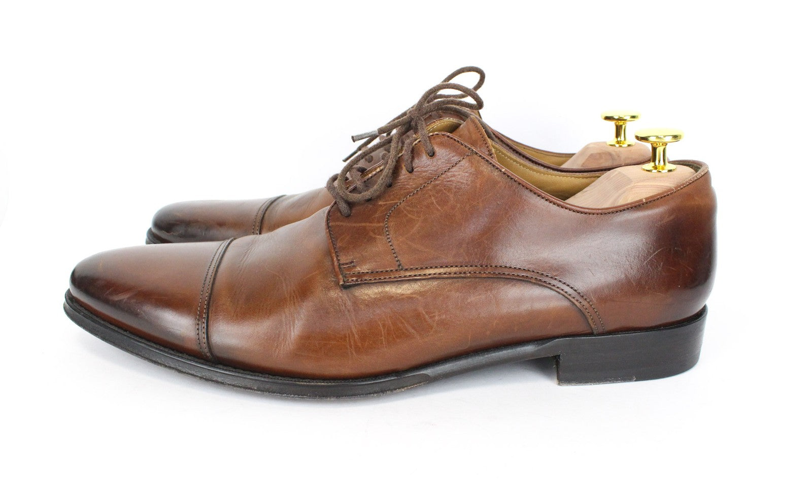 SUITSUPPLY Men's Brown Leather EU43 Lace-Up Low Top Dressy Casual Shoes