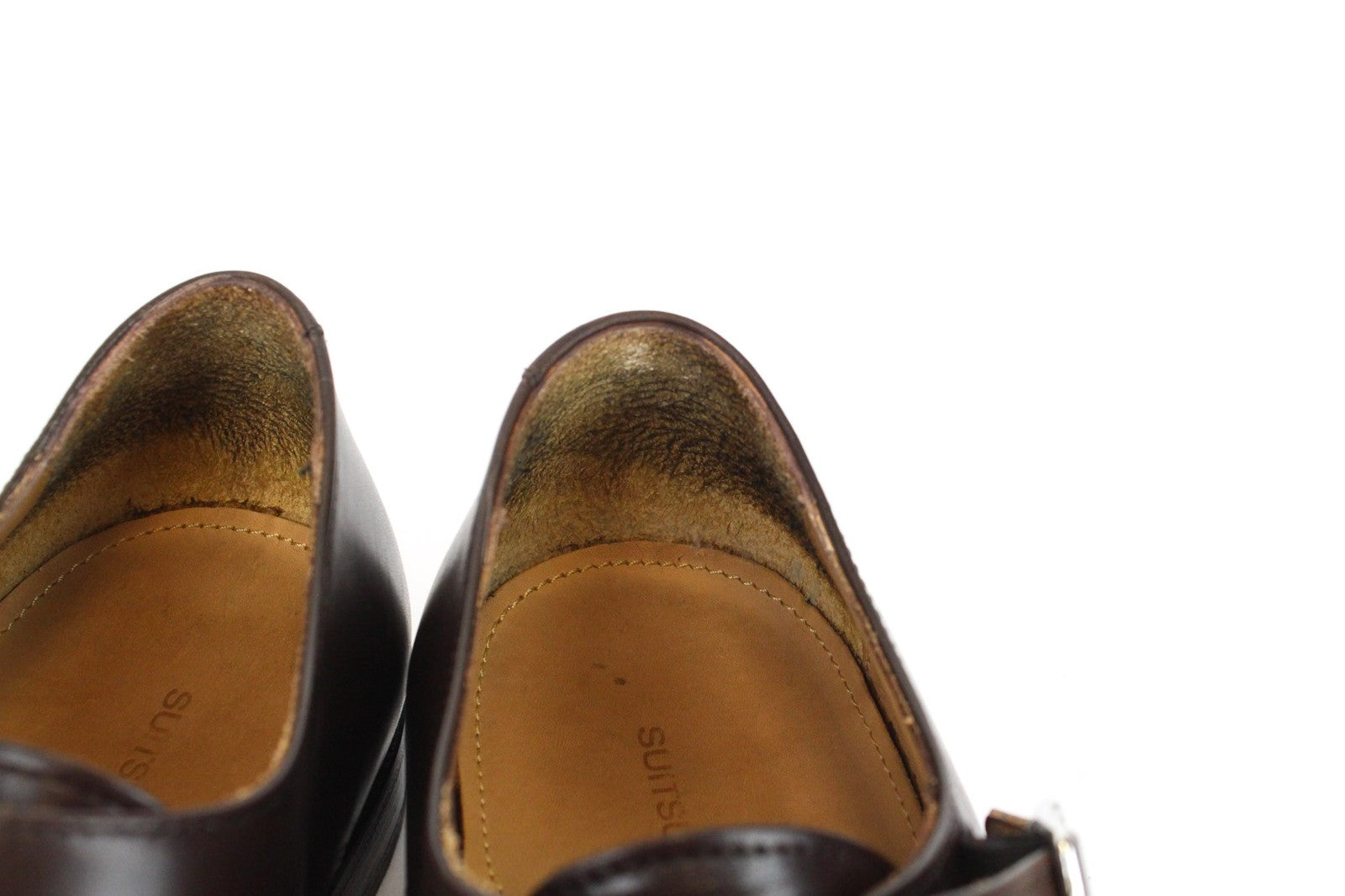 SUITSUPPLY Men's EU40.5 Brown Leather Double Buckle Smart Dress Shoes