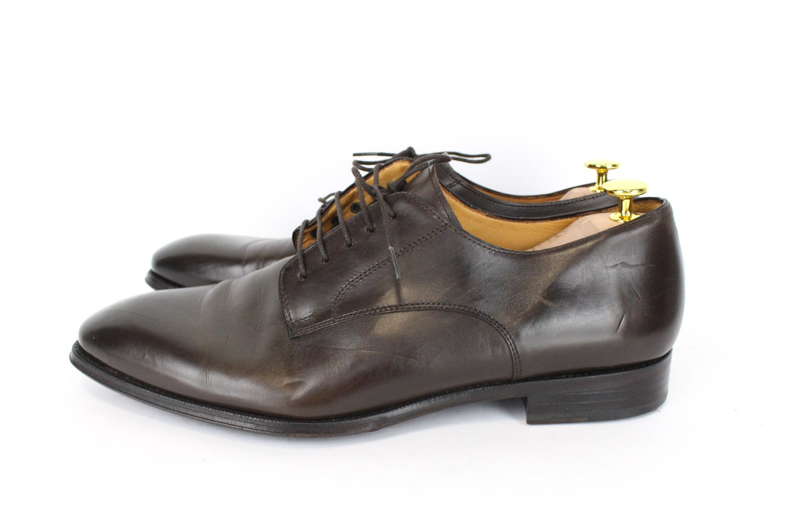 SUITSUPPLY EU45 rudi odiniai vyriški batai su raišteliais, klasikiniai, stilingi batai 