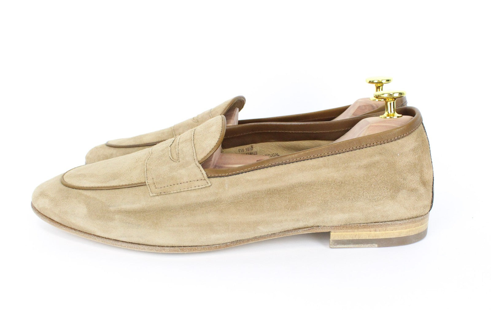 SUITSUPPLY vyriški mokasinai, EU44, šviesiai rudi, zomšiniai, užsegami, klasikiniai bateliai 