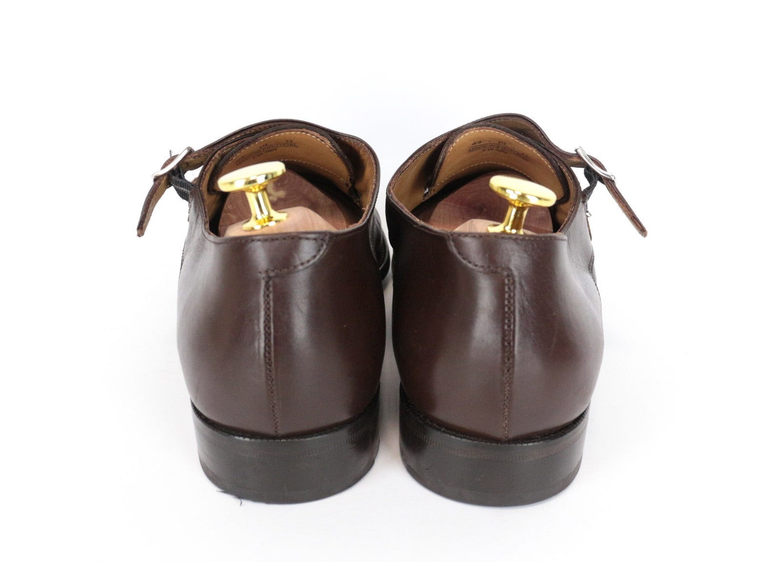 SUITSUPPLY Men's Shoes EU44 Brown Leather UK10 Formal Double Buckle Loafers