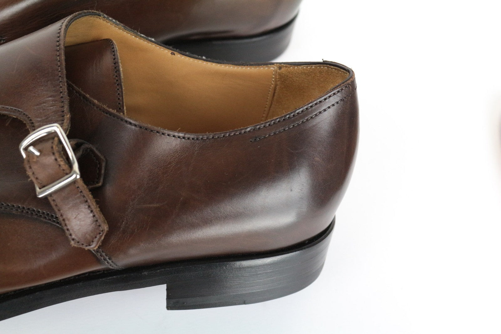 SUITSUPPLY Men's Shoes EU43 Brown Leather Double Buckle Dressy Formal Style