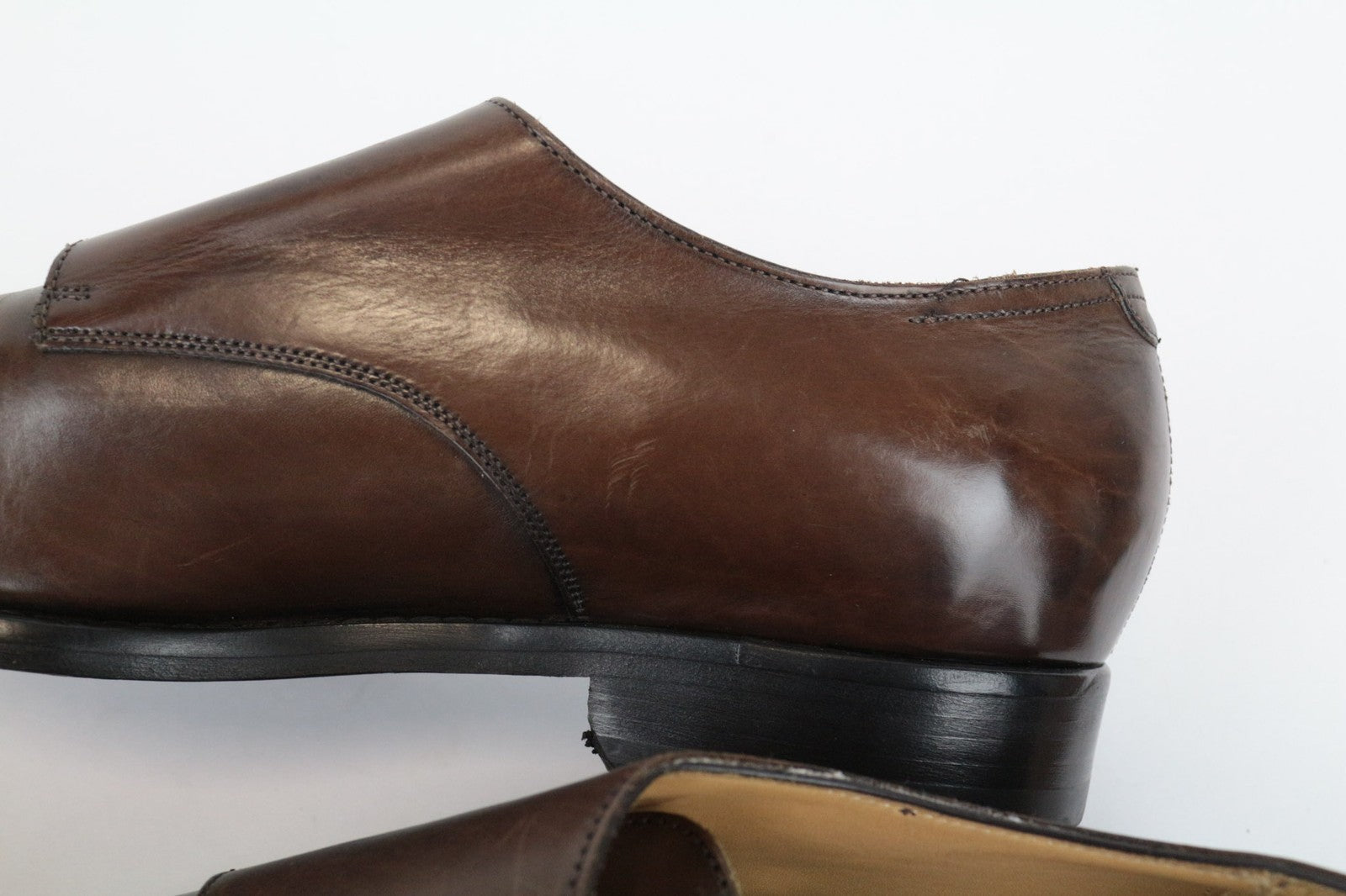 SUITSUPPLY Men's Shoes EU43 Brown Leather Double Buckle Dressy Formal Style