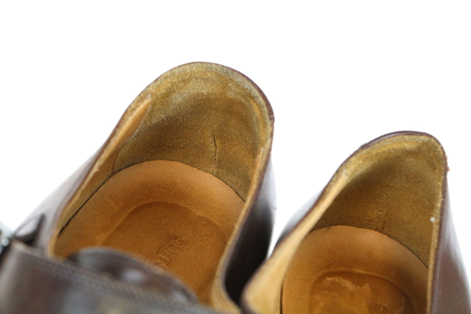 SUITSUPPLY vyriški batai, EU40.5, rudi, odiniai, su dviem sagtimis, oficialūs, klasikiniai 