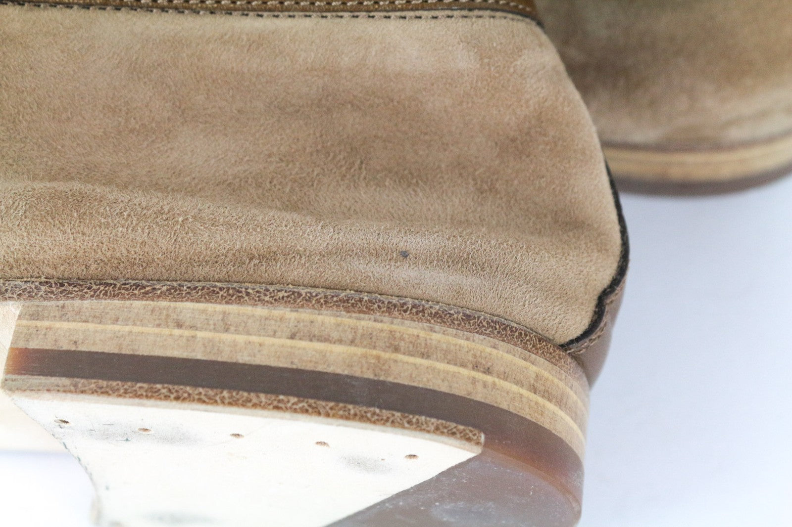 SUITSUPPLY vyriški batai EU43 rudi užsegami zomšos žemi bateliai klasikinio stiliaus 