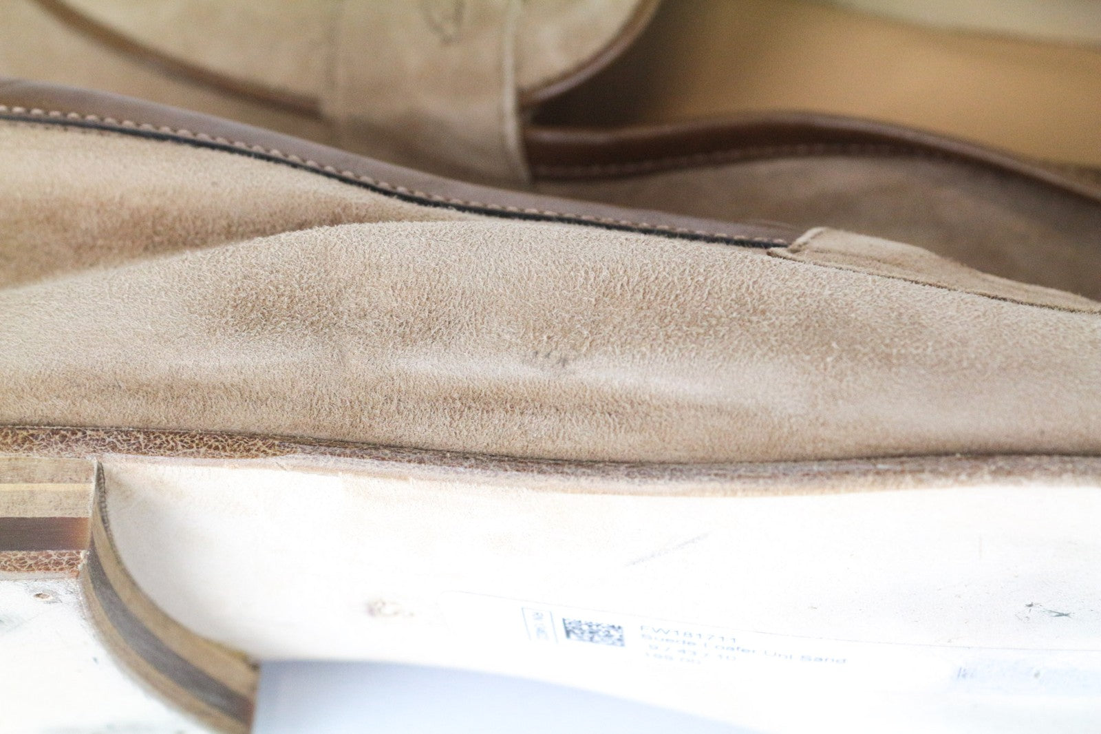 SUITSUPPLY vyriški batai EU43 rudi užsegami zomšos žemi bateliai klasikinio stiliaus 