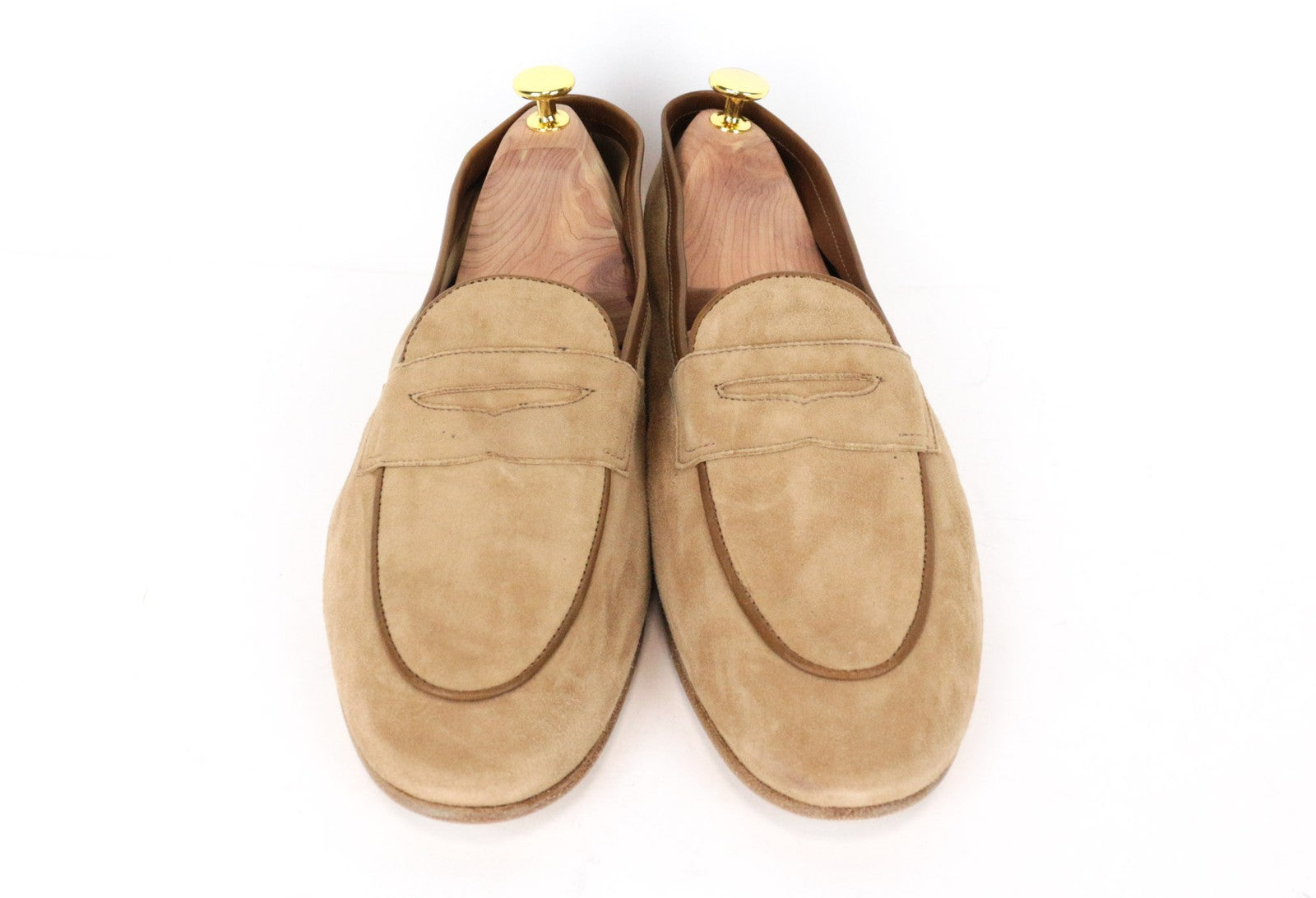 SUITSUPPLY vyriški batai EU43 rudi užsegami zomšos žemi bateliai klasikinio stiliaus 