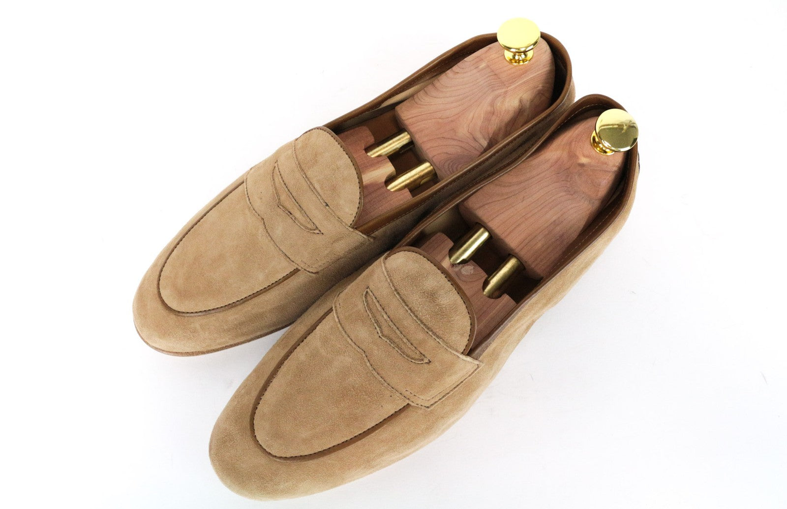 SUITSUPPLY vyriški batai EU43 rudi užsegami zomšos žemi bateliai klasikinio stiliaus 