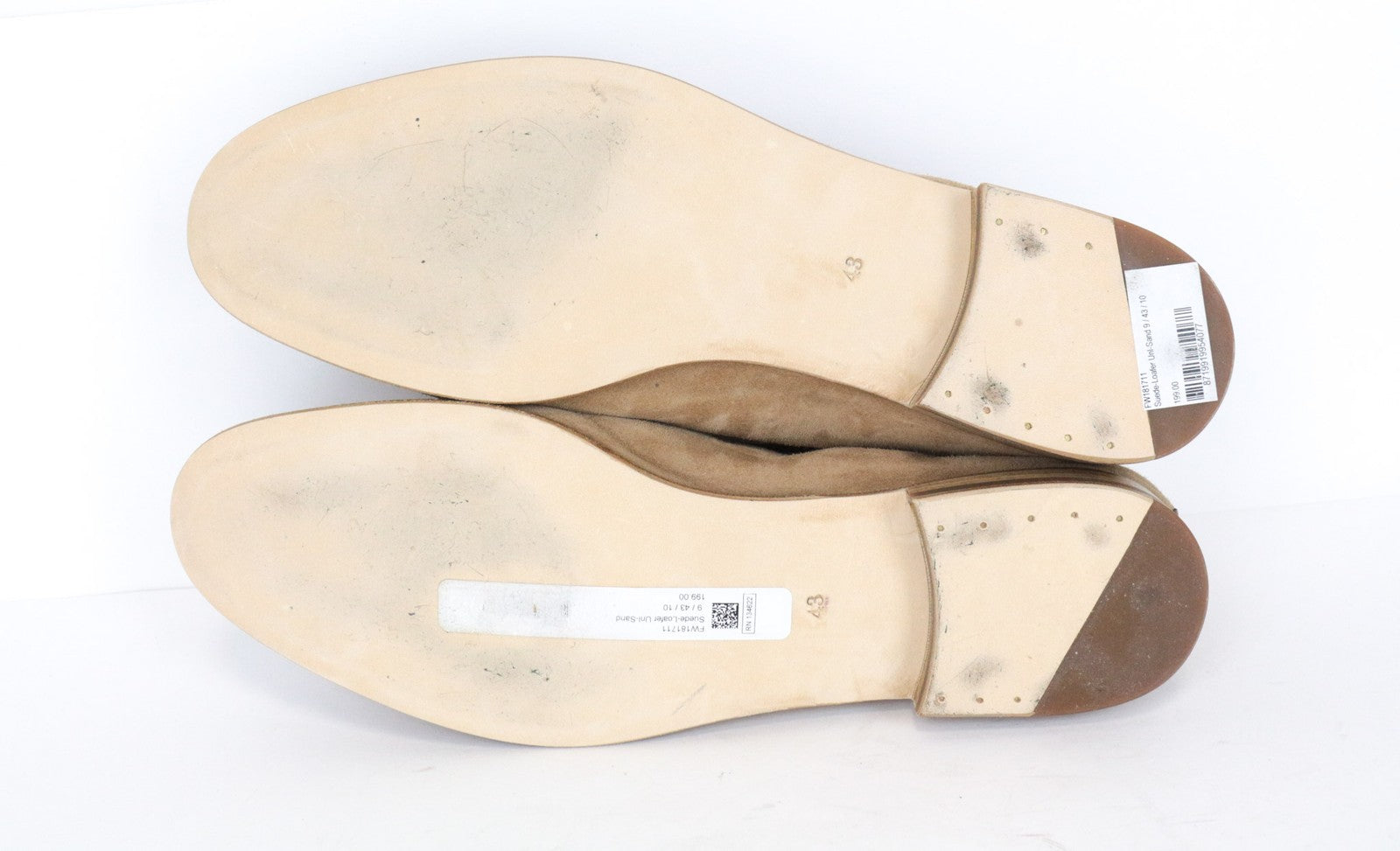 SUITSUPPLY vyriški batai EU43 rudi užsegami zomšos žemi bateliai klasikinio stiliaus 