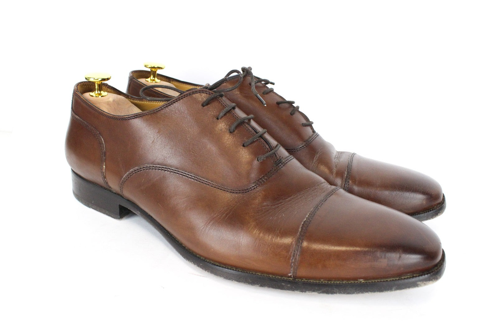 SUITSUPPLY Men's Formal Shoes EU46 Brown Leather Low-Top Classic Laced