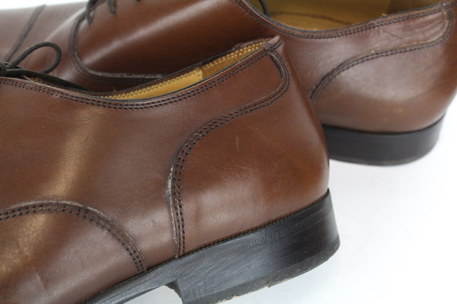 SUITSUPPLY Men's Formal Shoes EU46 Brown Leather Low-Top Classic Laced