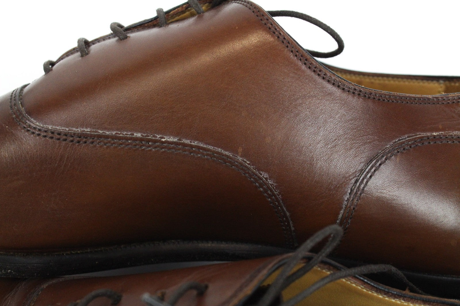 SUITSUPPLY Men's Formal Shoes EU46 Brown Leather Low-Top Classic Laced