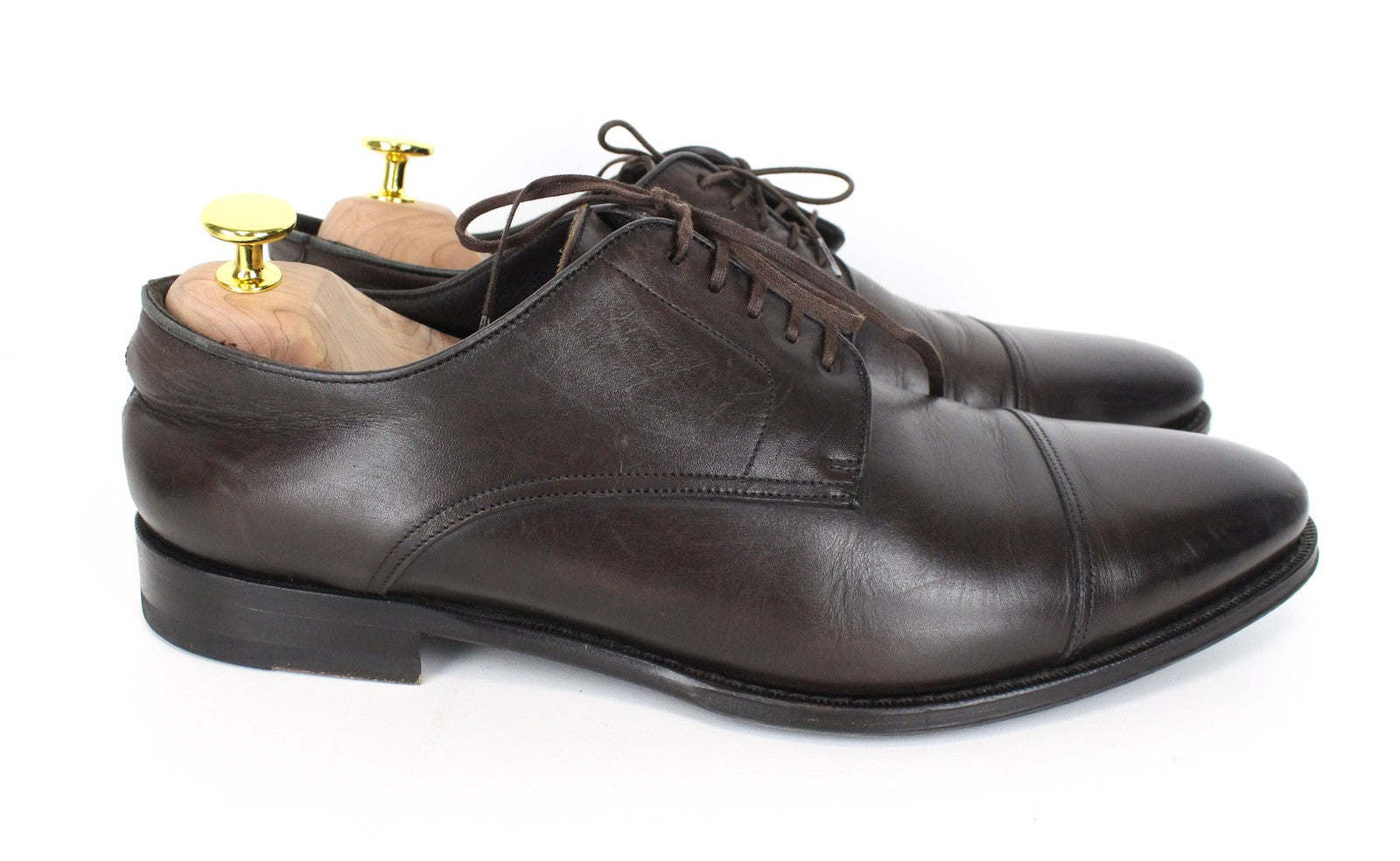 SUITSUPPLY Men's EU43 Shoes Brown Leather Lace-Up Classic Smart Style