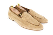 SUITSUPPLY Men's Shoes EU43 Camel Brown Suede Slip-On Classic Loafers