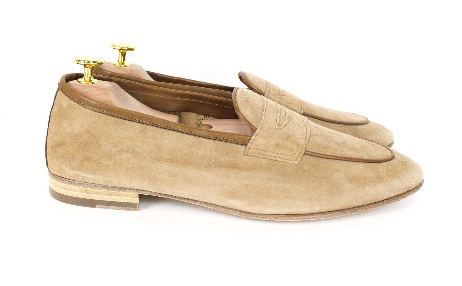 SUITSUPPLY Men's Shoes EU43 Camel Brown Suede Slip-On Classic Loafers