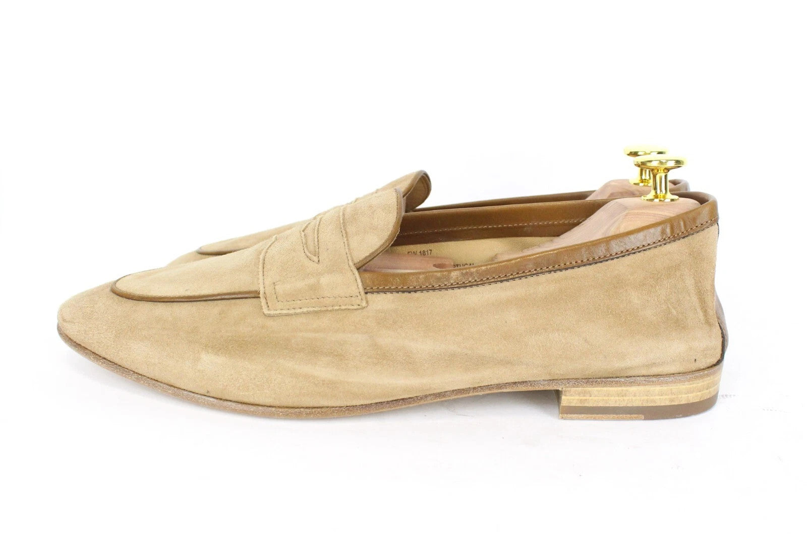 SUITSUPPLY vyriški batai UK9 EU43 šviesiai rudi užsegami mokasinai iš zomšos, laisvalaikio stiliaus 