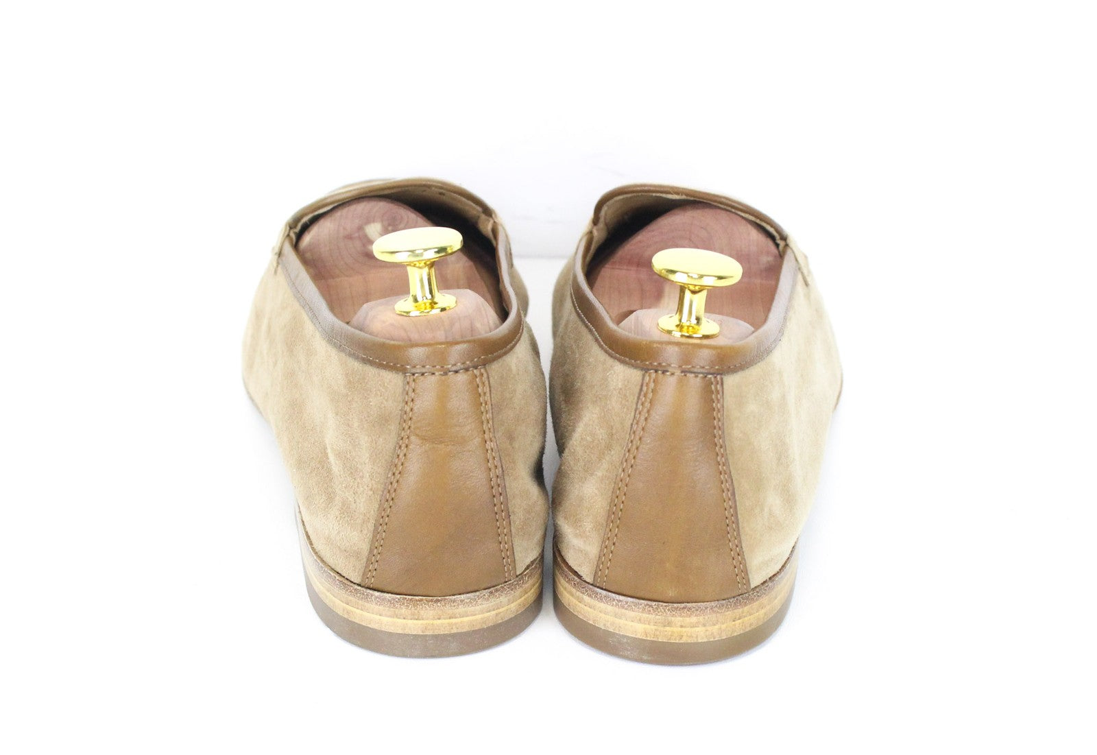 SUITSUPPLY vyriški batai, EU41, šviesiai rudi zomšiniai užsegami mokasinai 