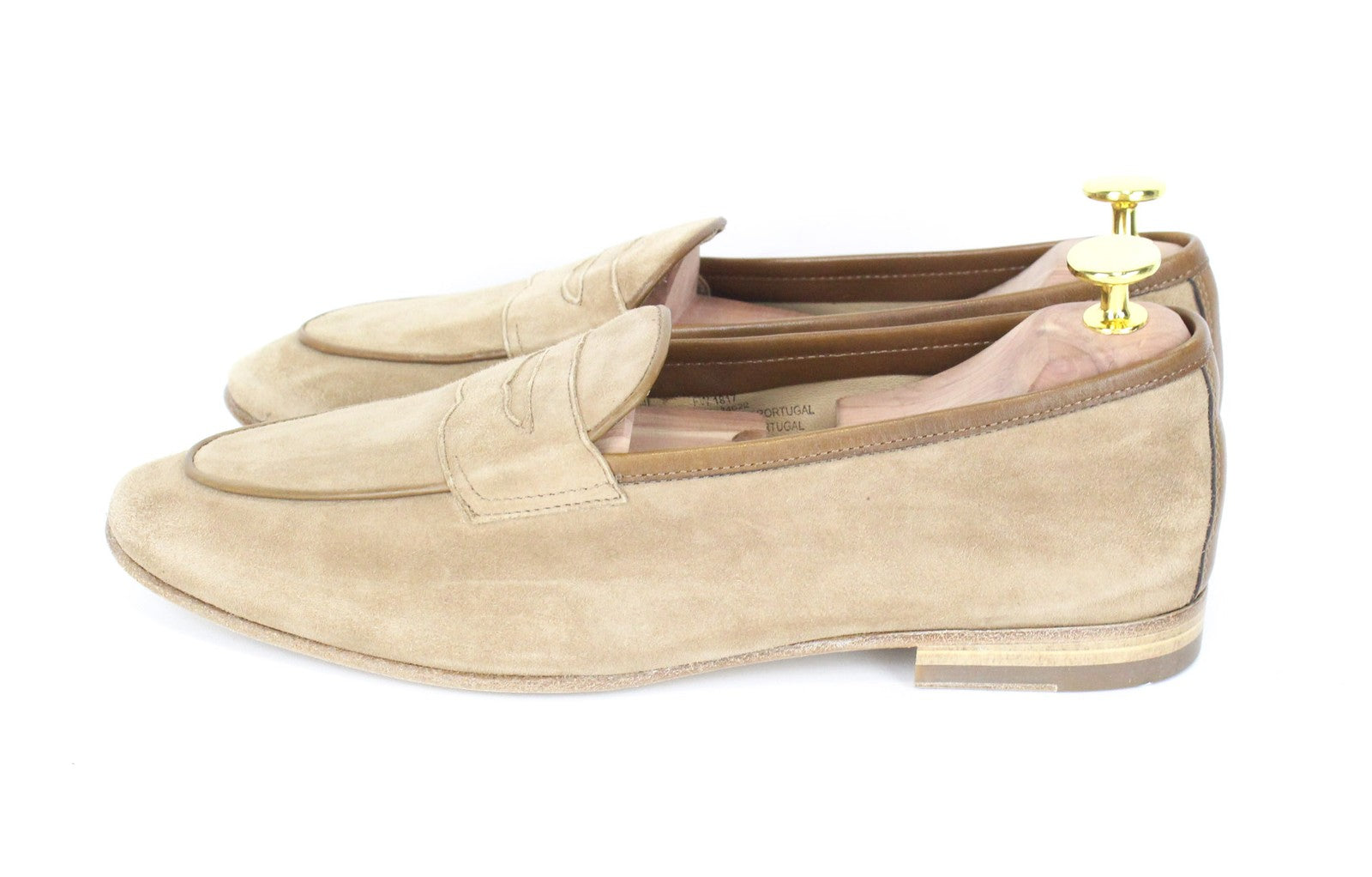 SUITSUPPLY vyriški batai, EU41, šviesiai rudi zomšiniai užsegami mokasinai 