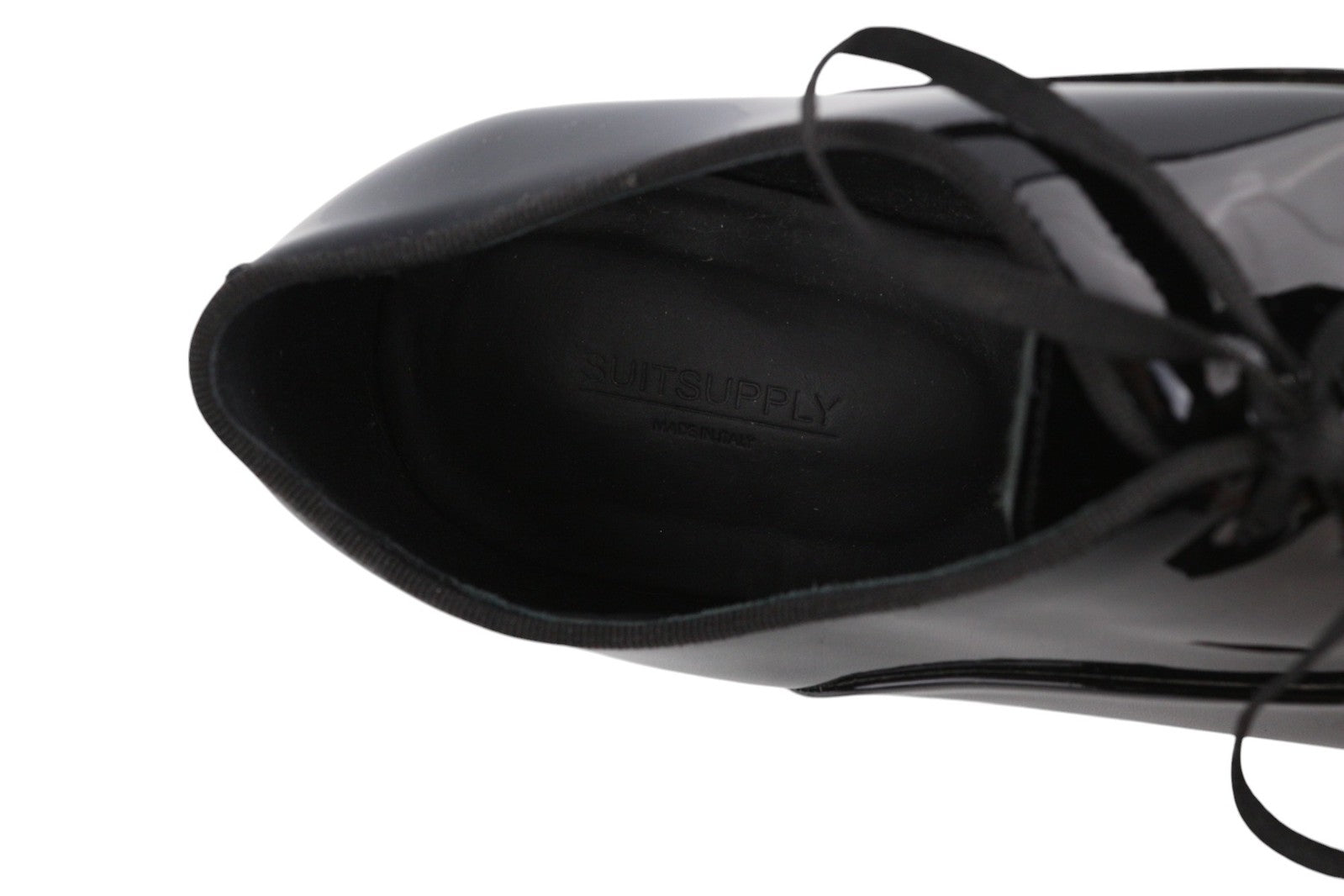 SUITSUPPLY Men Shoes EU41.5 Black Lacquered Classic Formal Laced Low-Top