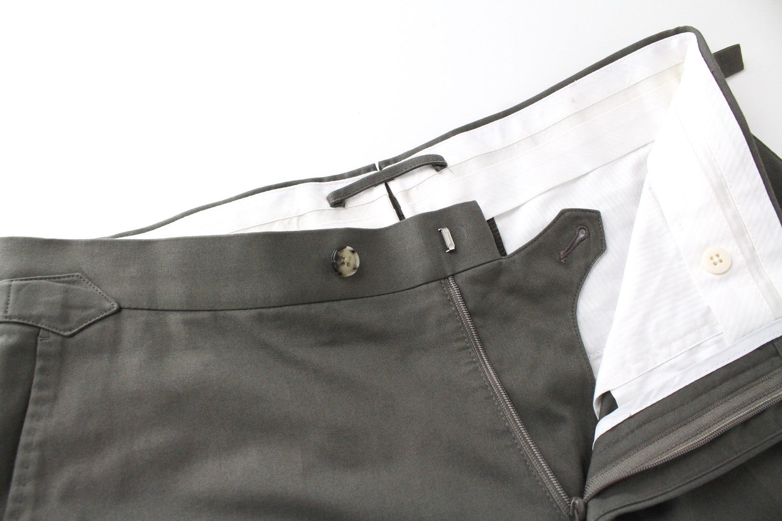 SUITSUPPLY Soho Men's Trousers UK38S Green Cotton Pleated Smart Casual