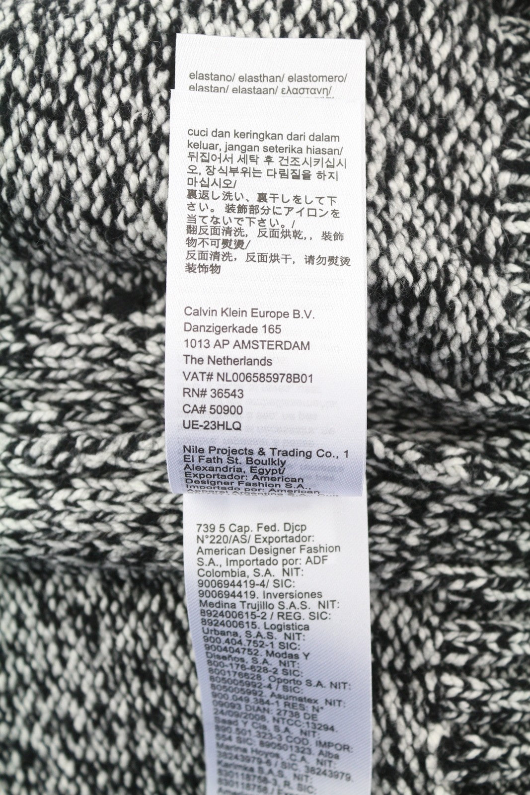 CALVIN KLEIN 2 spalvų vilnos mišinio Cn vyriškas megztinis S apvalios kaklo formos tamprus megztinis 