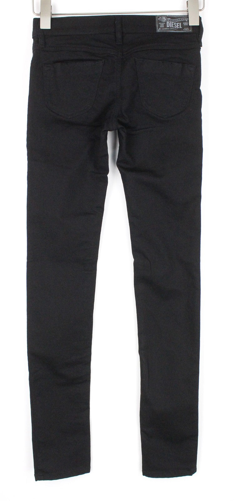 DIESEL Livier R608A moteriški džinsai W25 juodos medvilnės Jegging itin ploni 