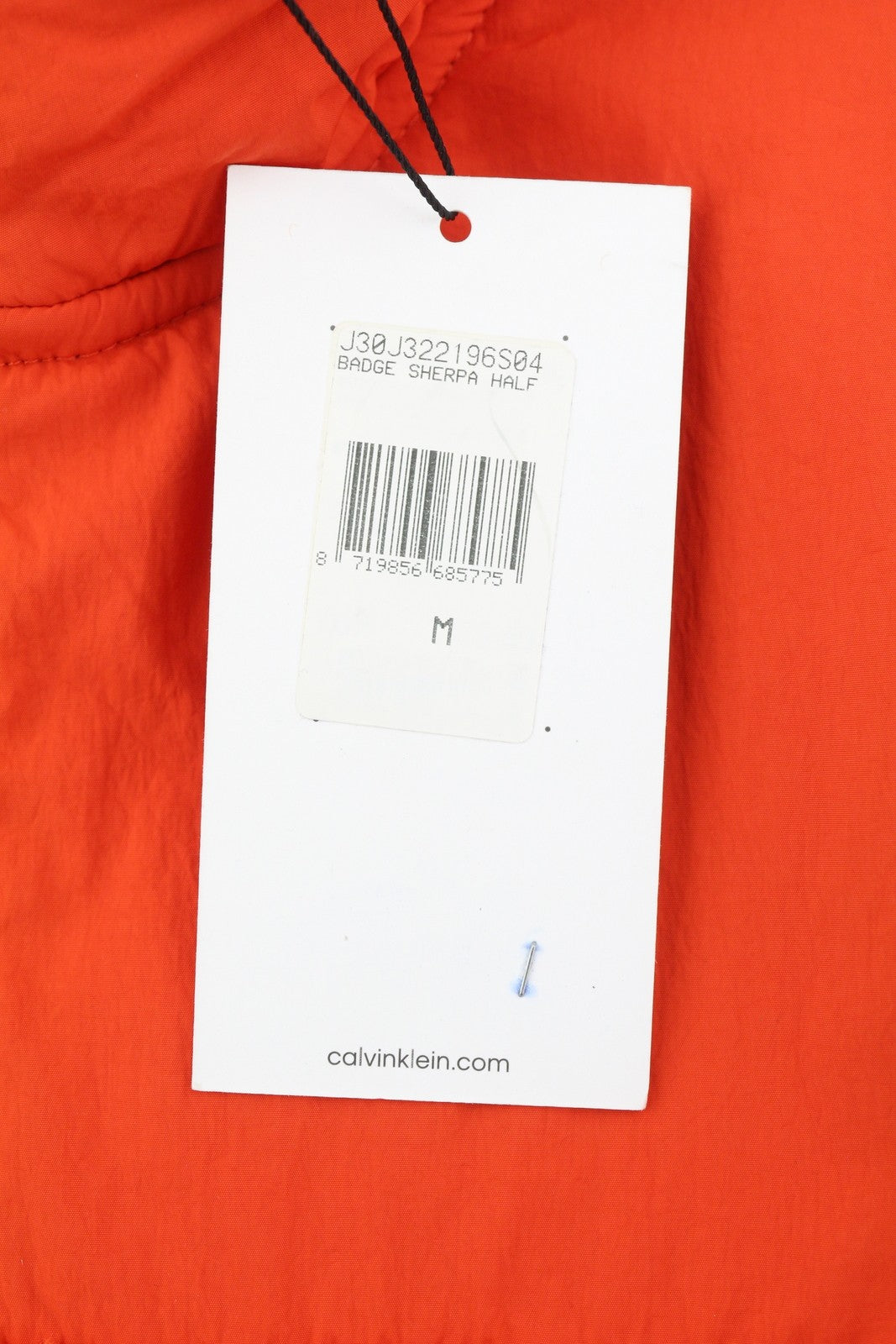 CALVIN KLEIN Badge Sherpa pusmėnulinis džemperis M oranžinis flisinis megztinis RRP 129 € 