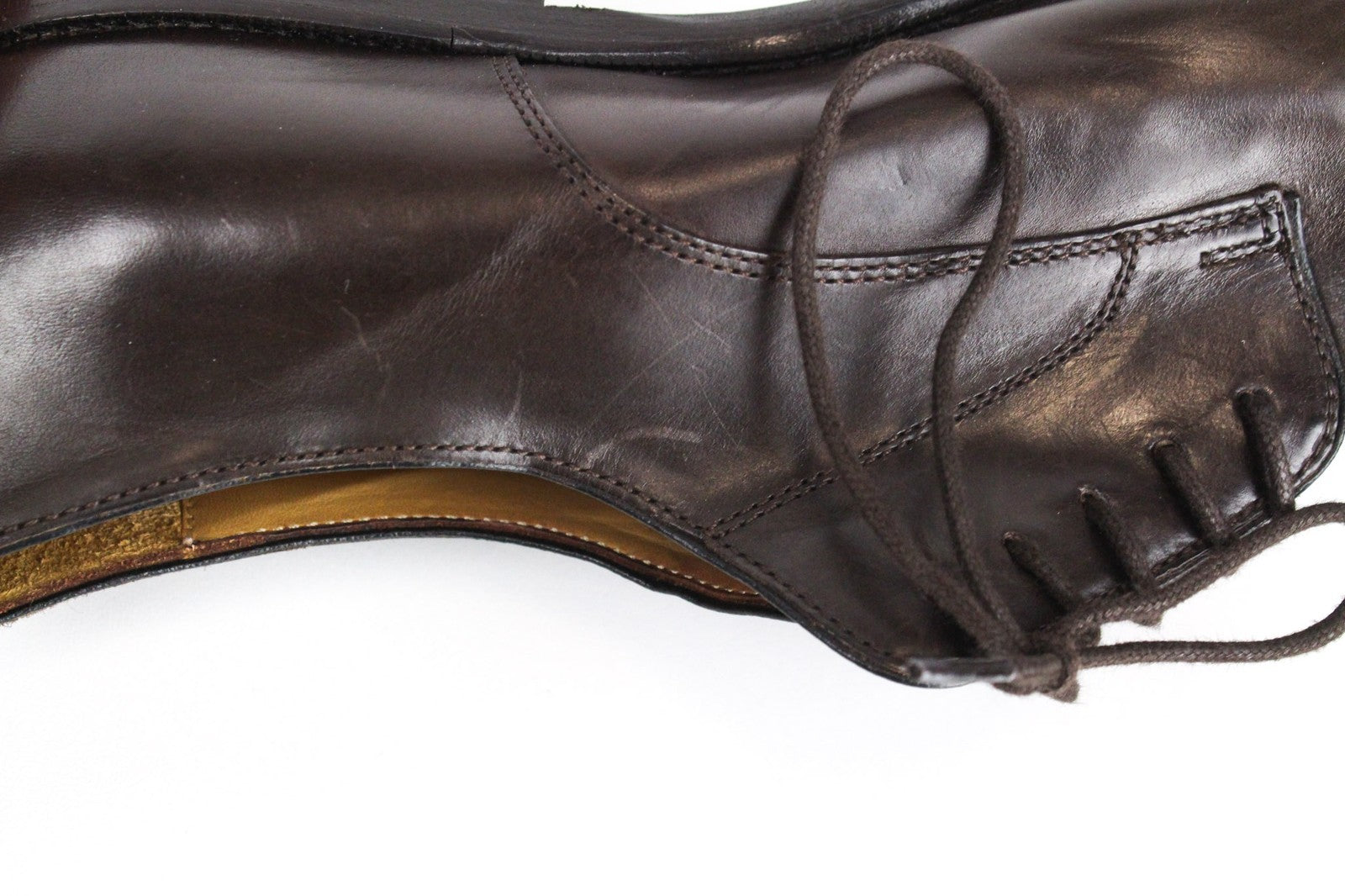 SUITSUPPLY Men's Shoes EU43 Brown Leather Formal Laced Classic Low-Top