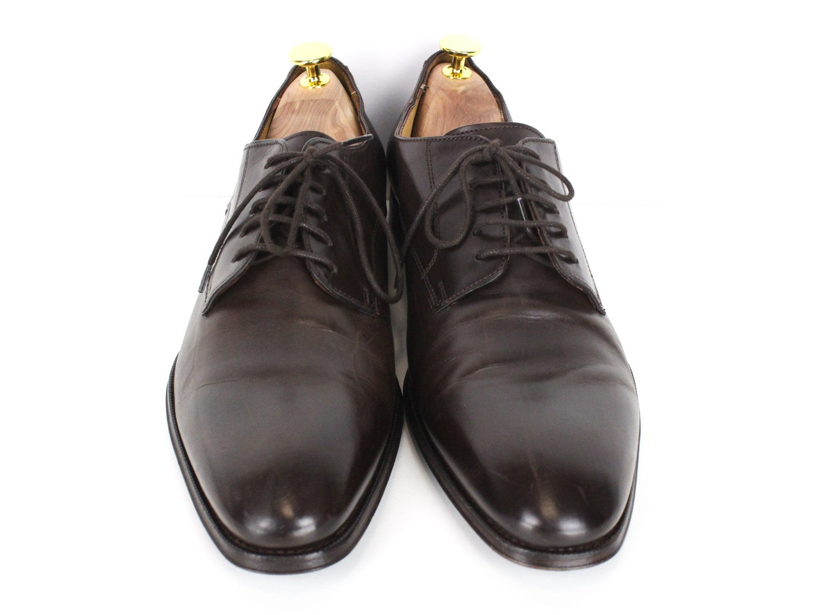 SUITSUPPLY Men's Shoes EU43 Brown Leather Formal Laced Classic Low-Top