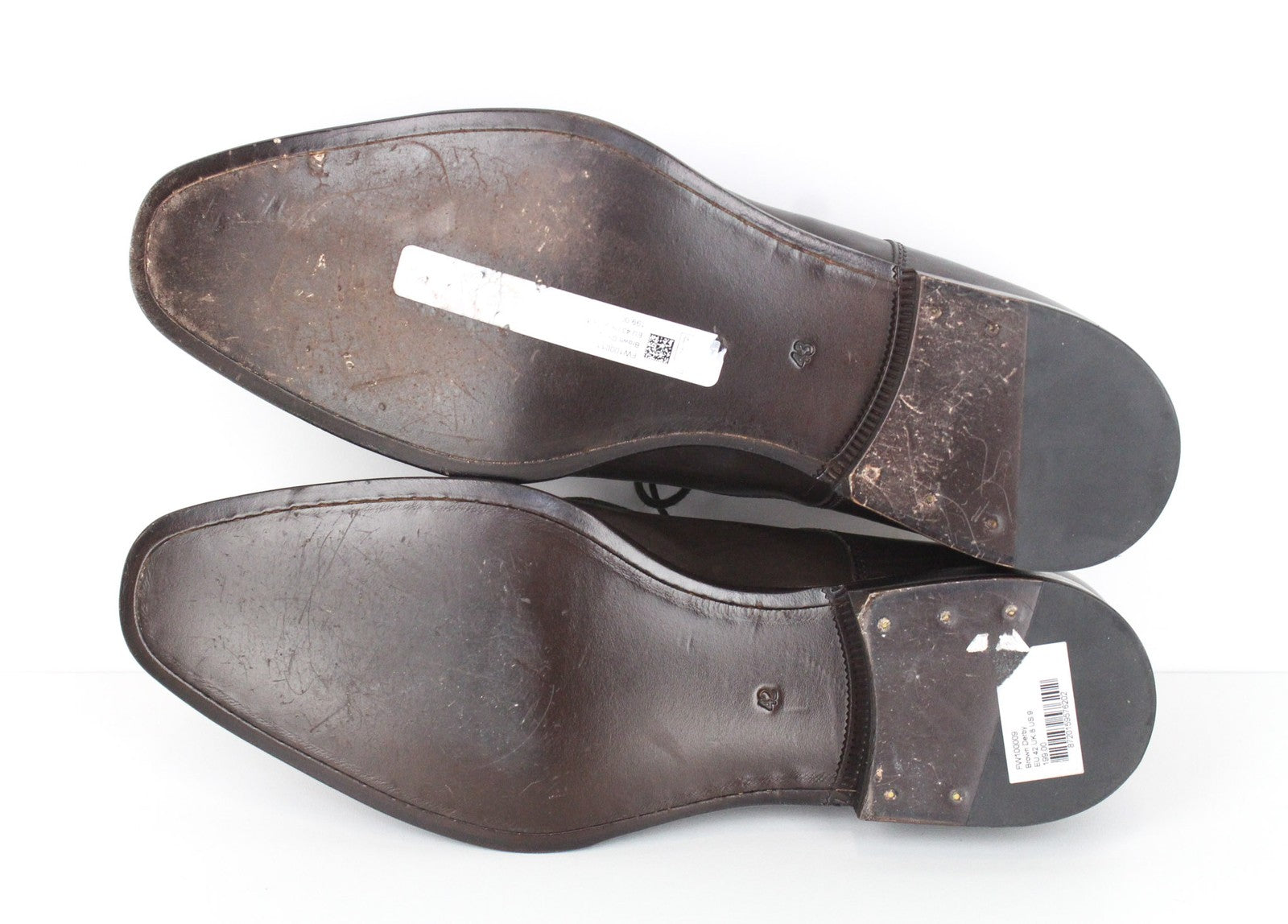 SUITSUPPLY Men's Shoes EU43 Brown Leather Formal Laced Classic Low-Top