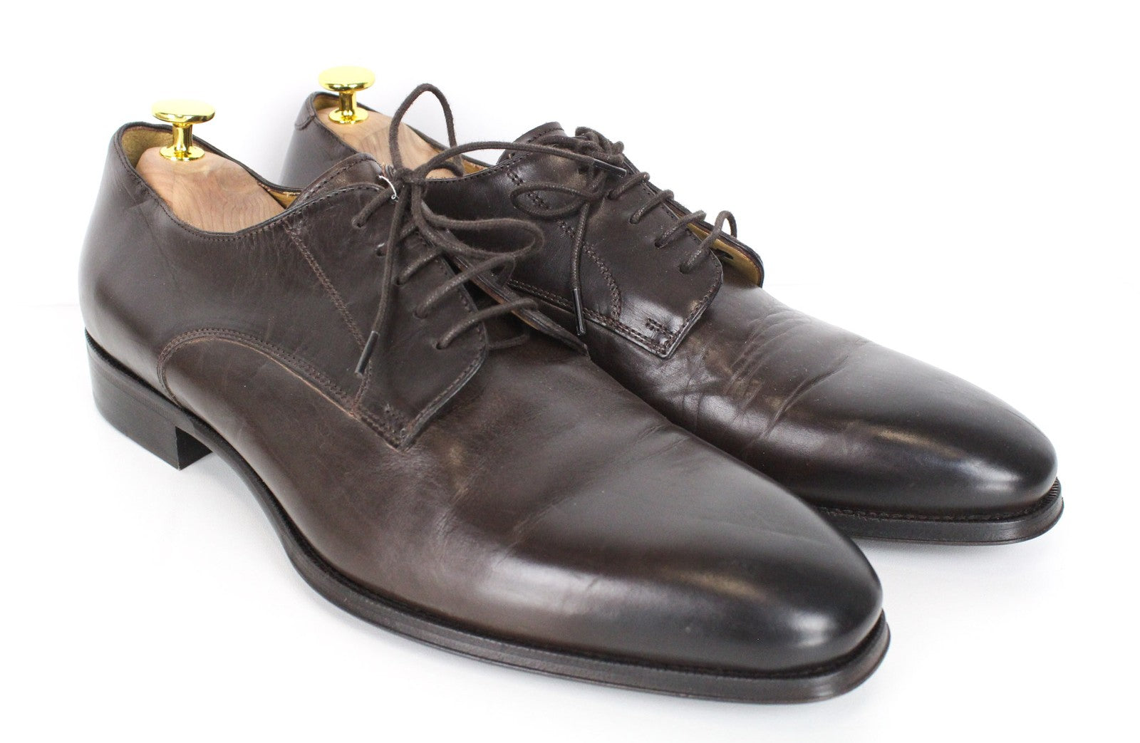 SUITSUPPLY Men's Shoes EU44.5 Brown Leather Laced Formal Low-Top Classic