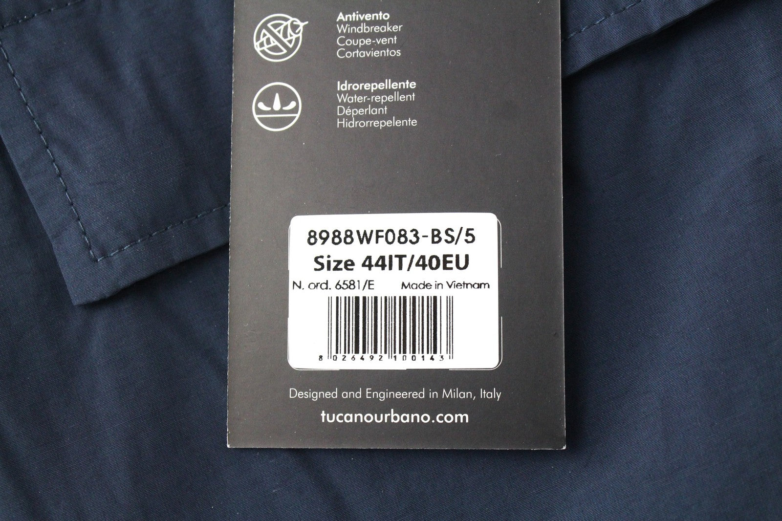 TUCANO URBANO Albertina Men's Jacket EU40 Blue Cotton Blend Lined Coat