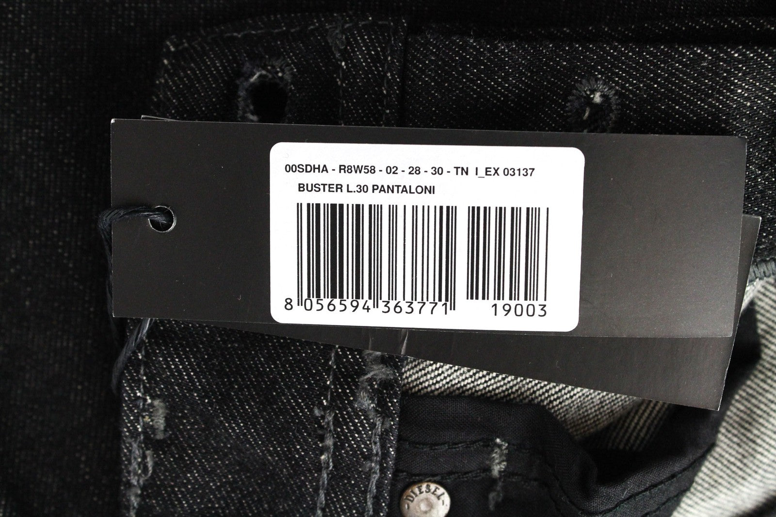 DIESEL Buster R8W58 vyriški džinsai W28/L30 pilki, ploni, siaurėjantys, tamprūs. 