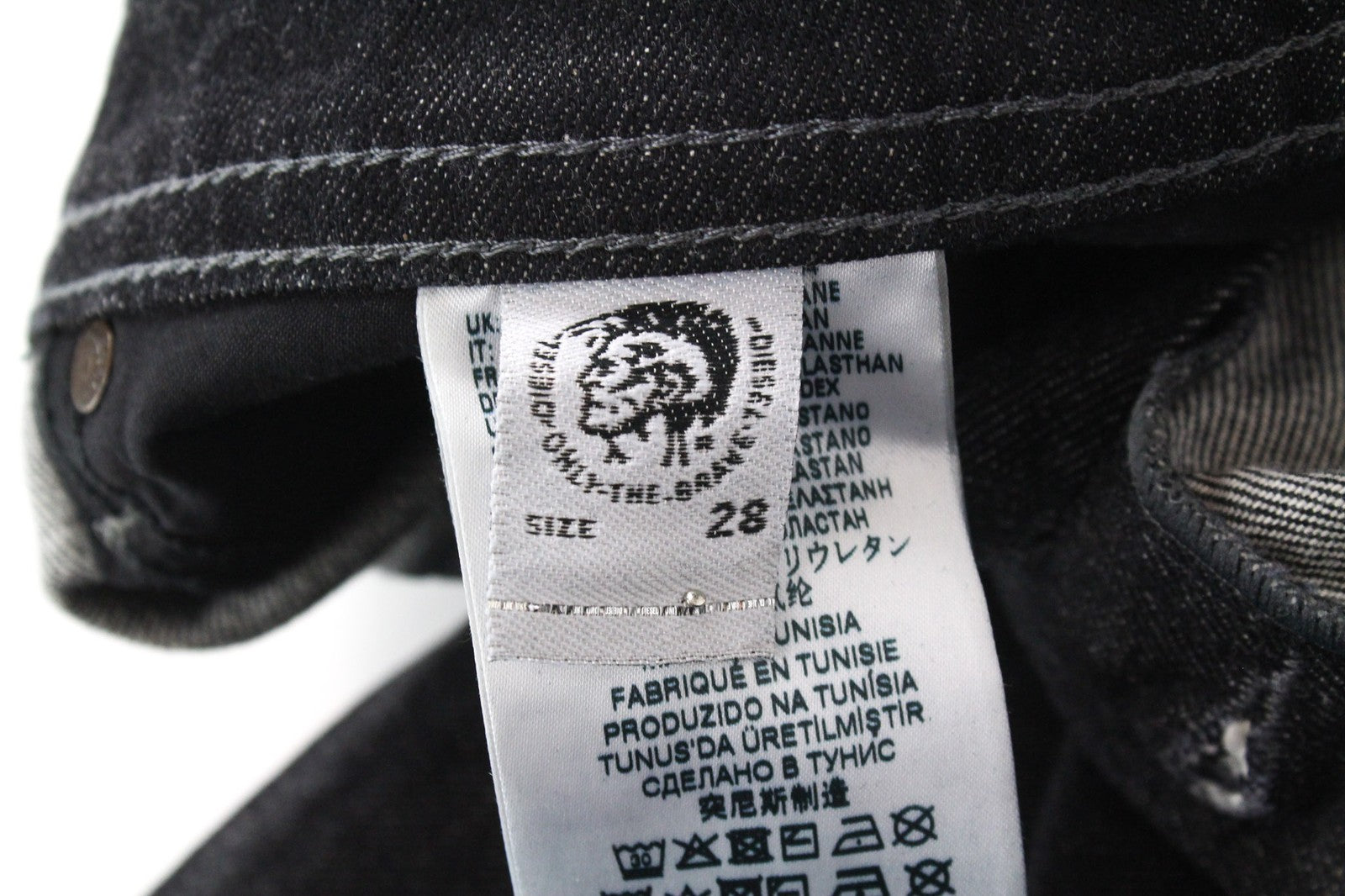 DIESEL Buster R8W58 vyriški džinsai W28/L30 pilki, ploni, siaurėjantys, tamprūs. 