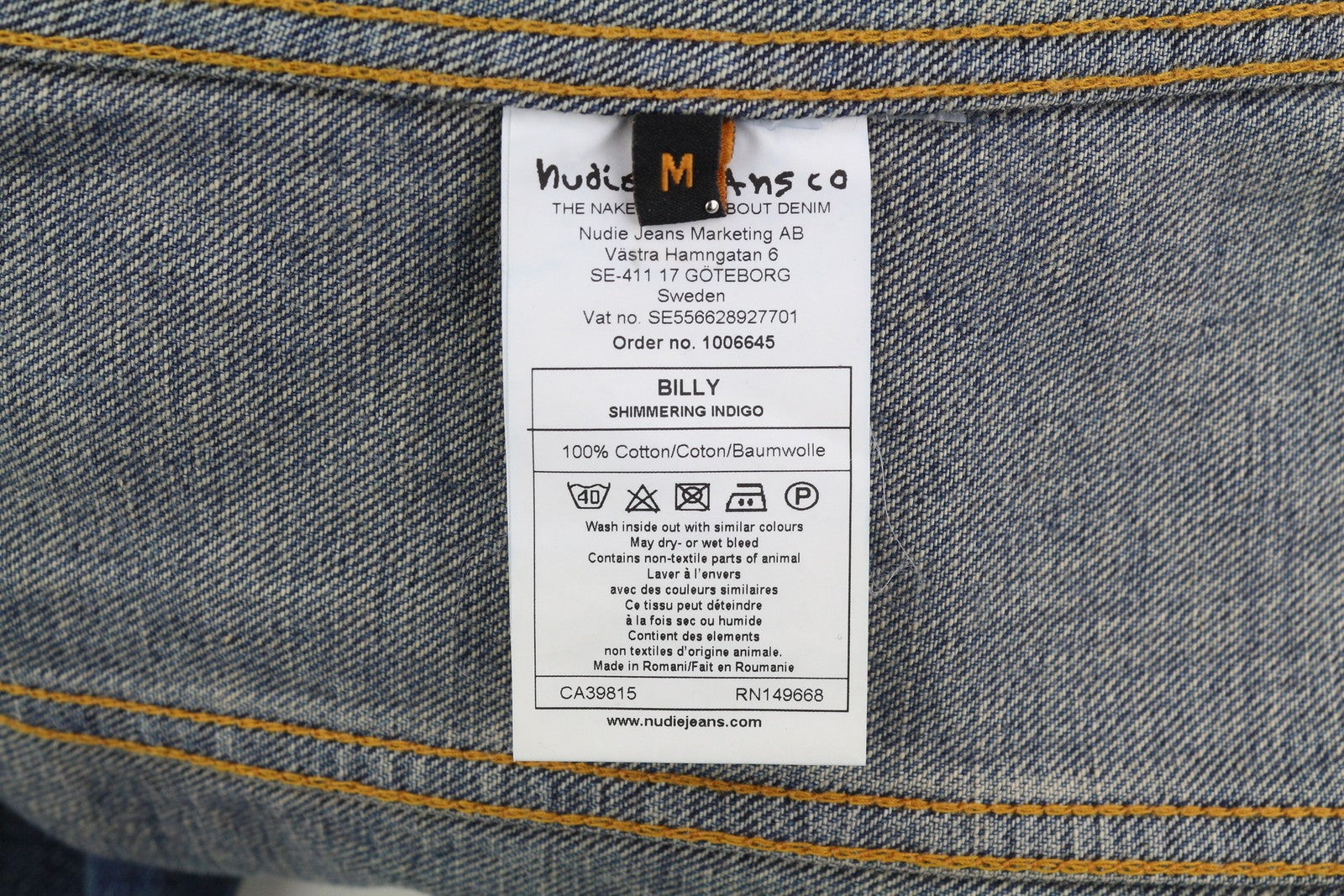 NUDIE JEANS Billy Men Jacket M Shimmering Indigo Faded Ripped Distress Blue