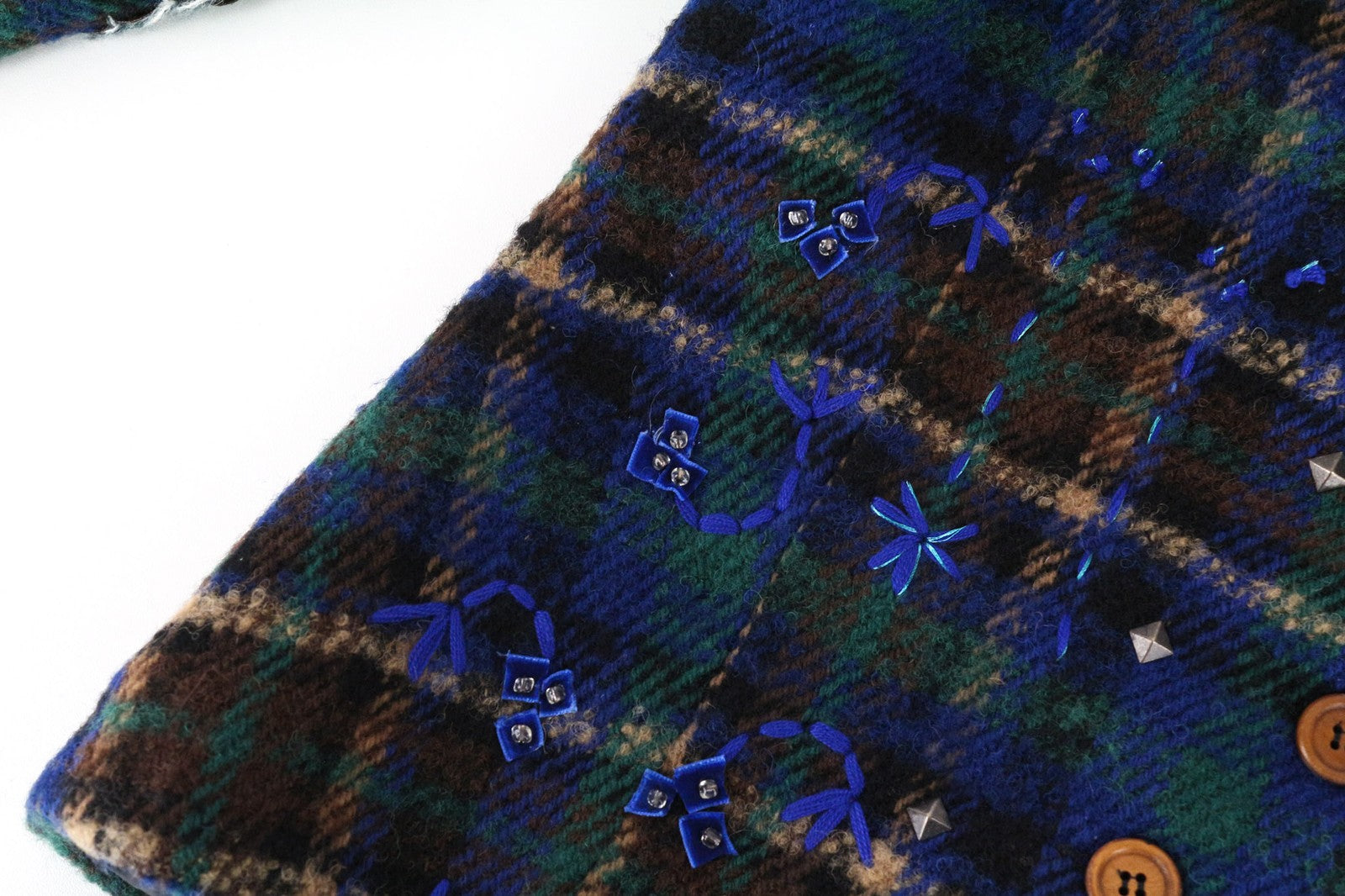 DESIGUAL moteriškas 40 dydžio mėlynas languotas ilgomis rankovėmis vilnos mišinio vienaeilis švarkas 