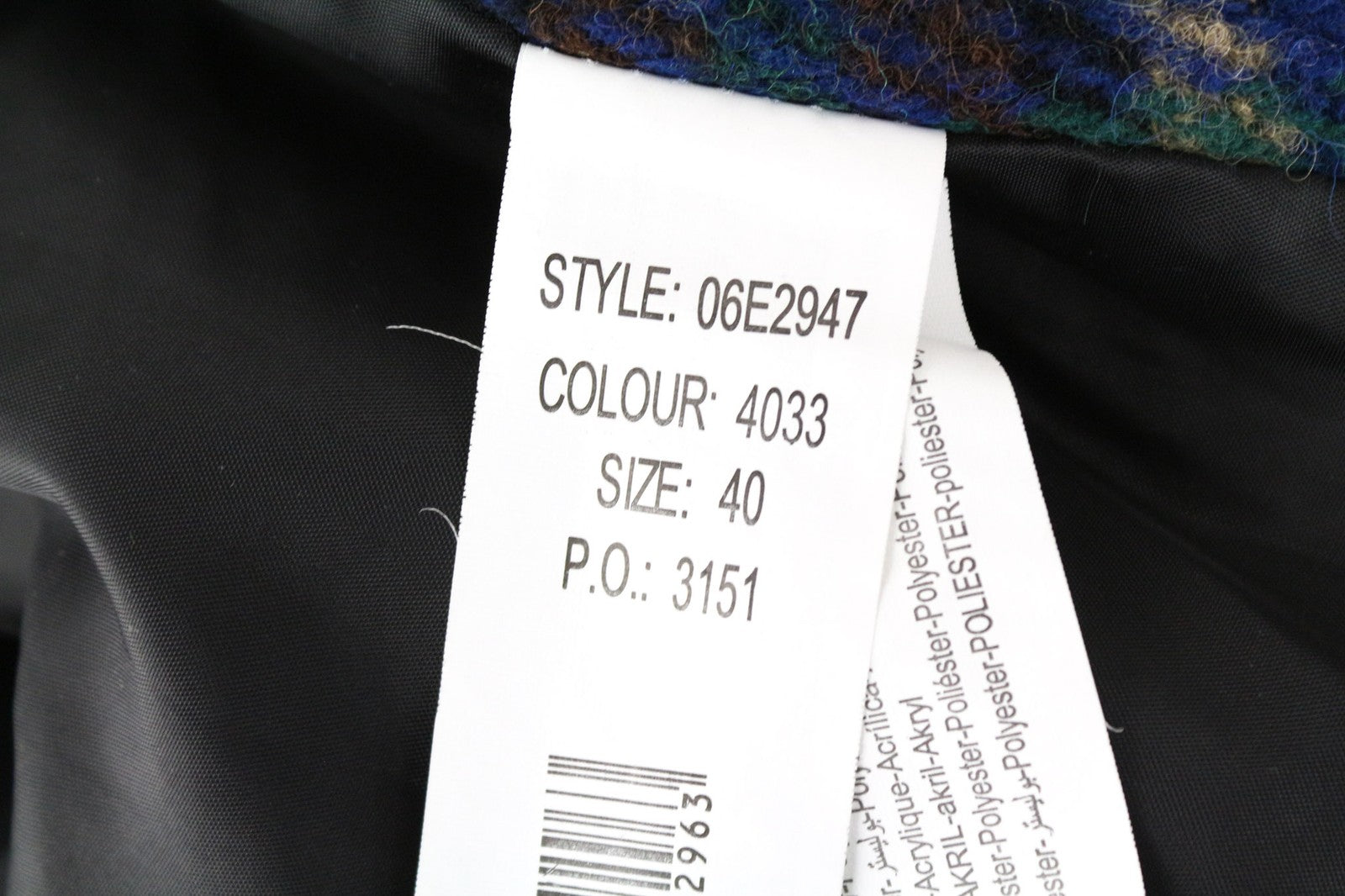 DESIGUAL moteriškas 40 dydžio mėlynas languotas ilgomis rankovėmis vilnos mišinio vienaeilis švarkas 